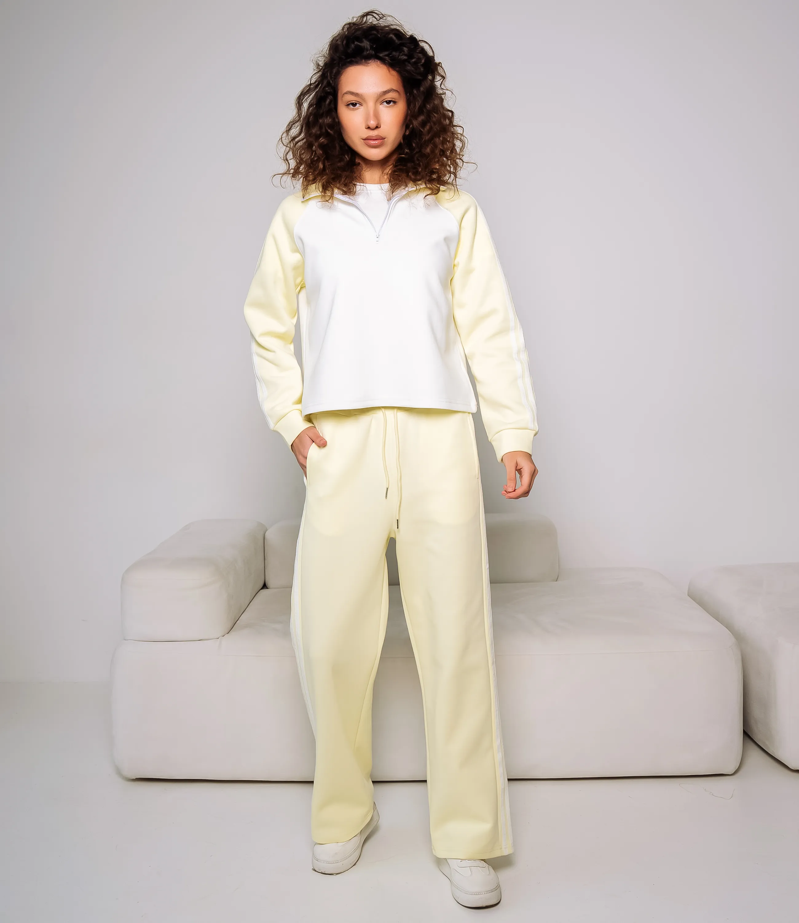 Спортивный костюм тройка #КТ9003 (6), светло-жёлтый - фото 1