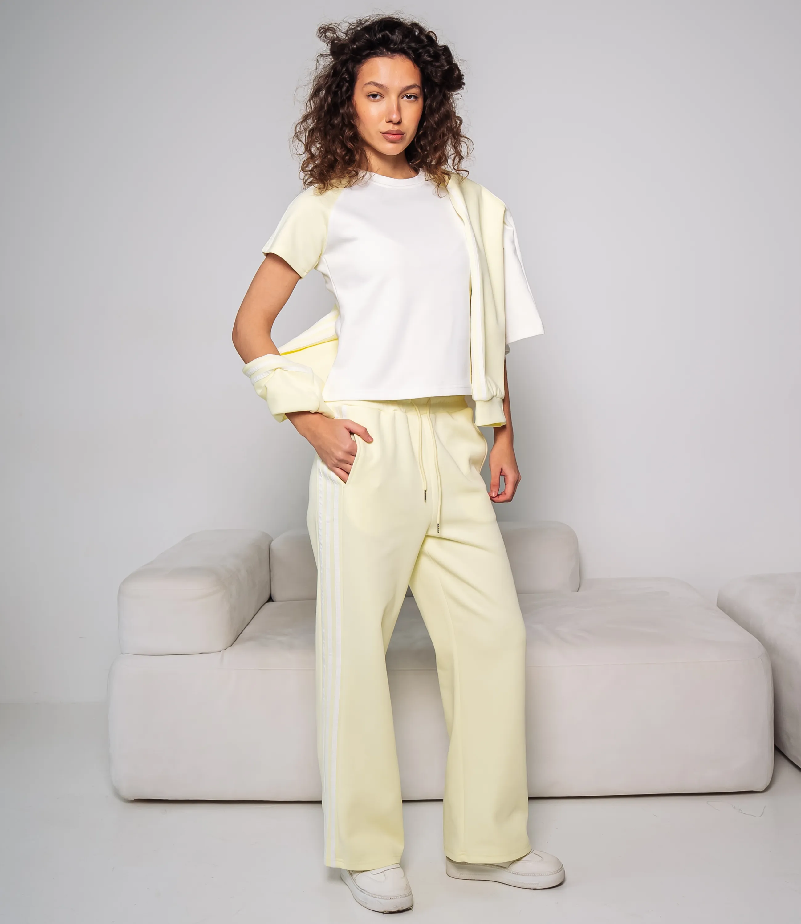 Спортивный костюм тройка #КТ9003 (6), светло-жёлтый - фото 4