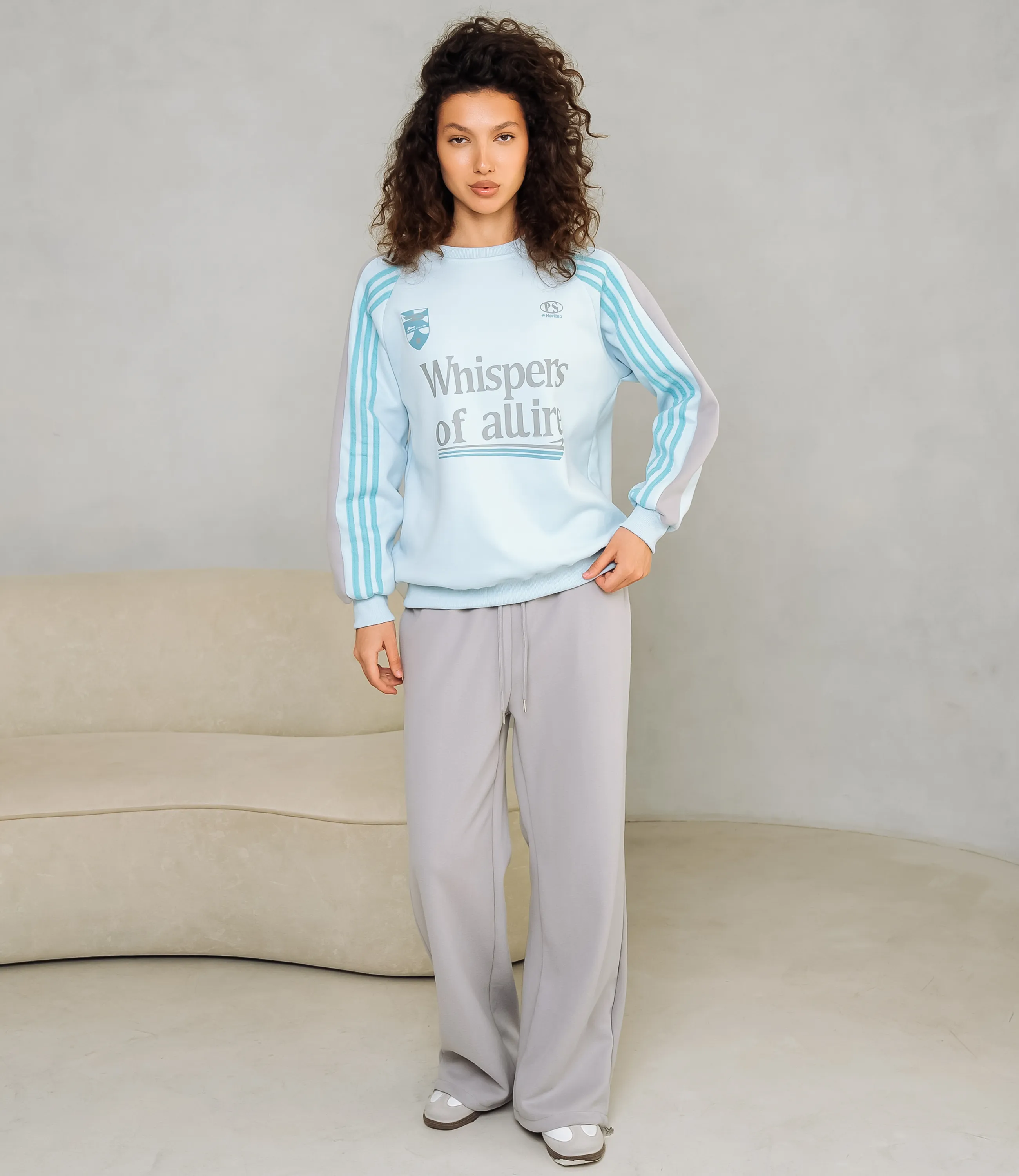 Спортивный костюм #КТ333 (4), голубой, серый - фото 1