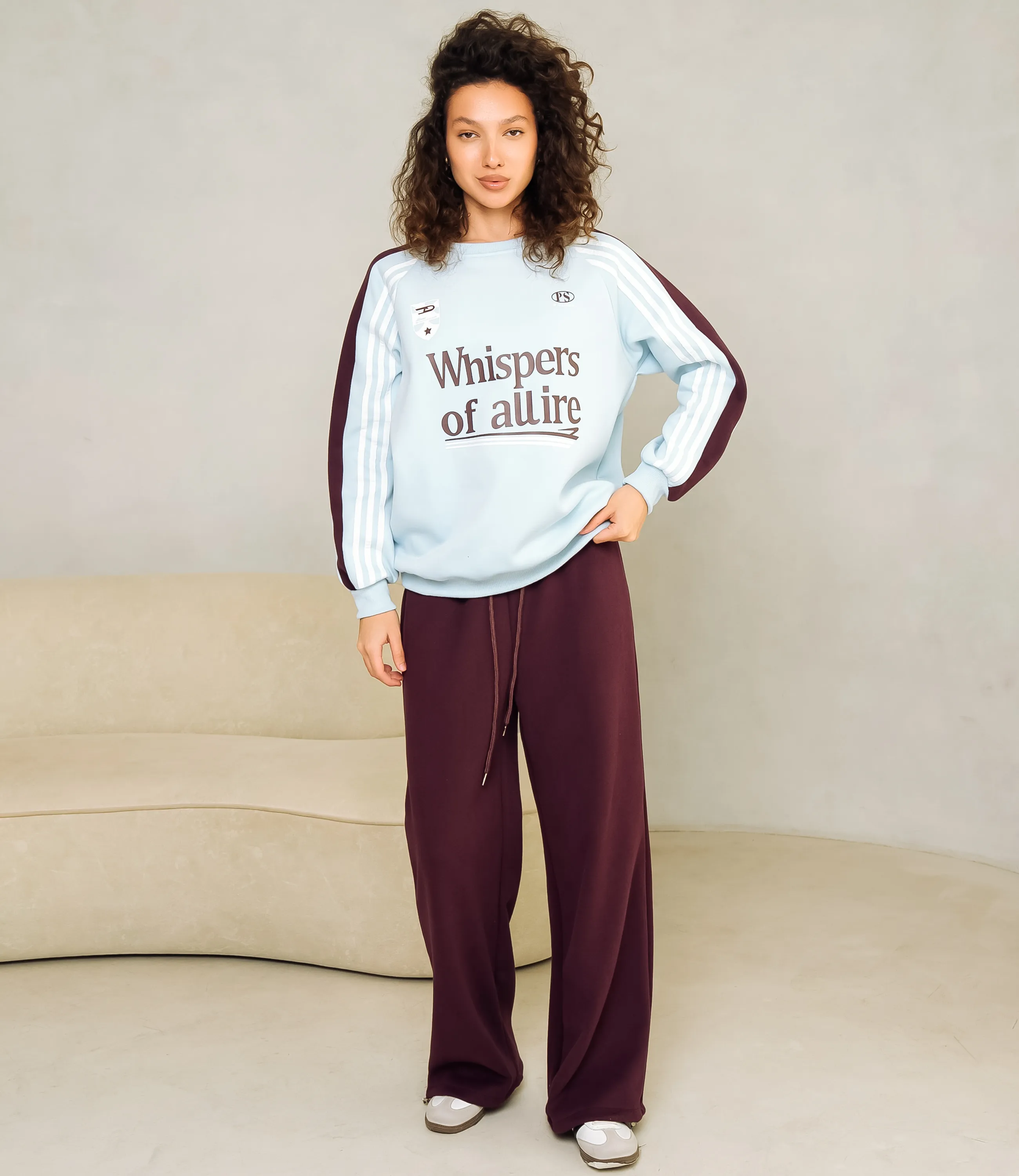 Спортивный костюм #КТ333 (4), голубой, шоколадный - фото 1