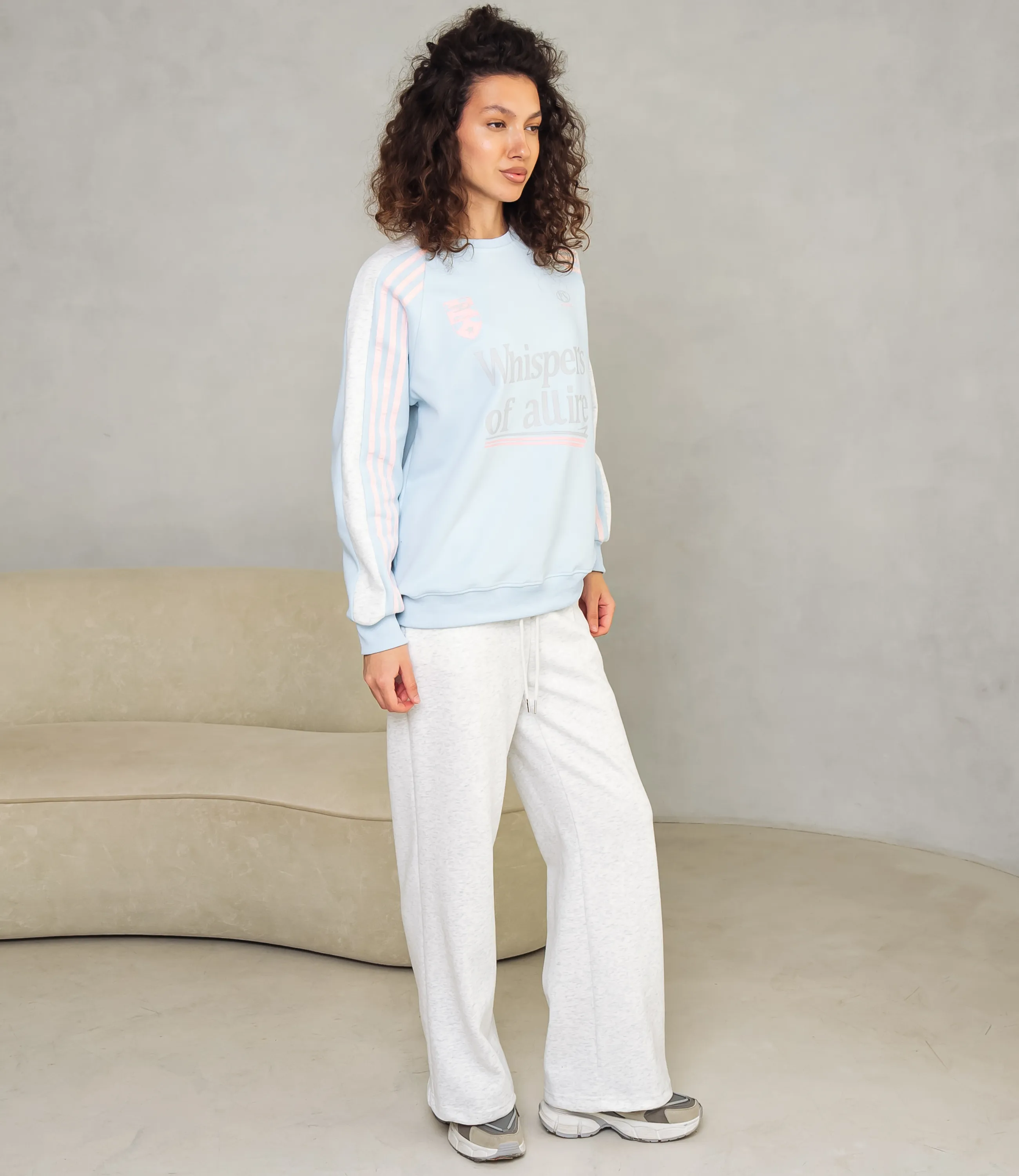 Спортивный костюм #КТ333 (4), голубой, серый меланж - фото 2