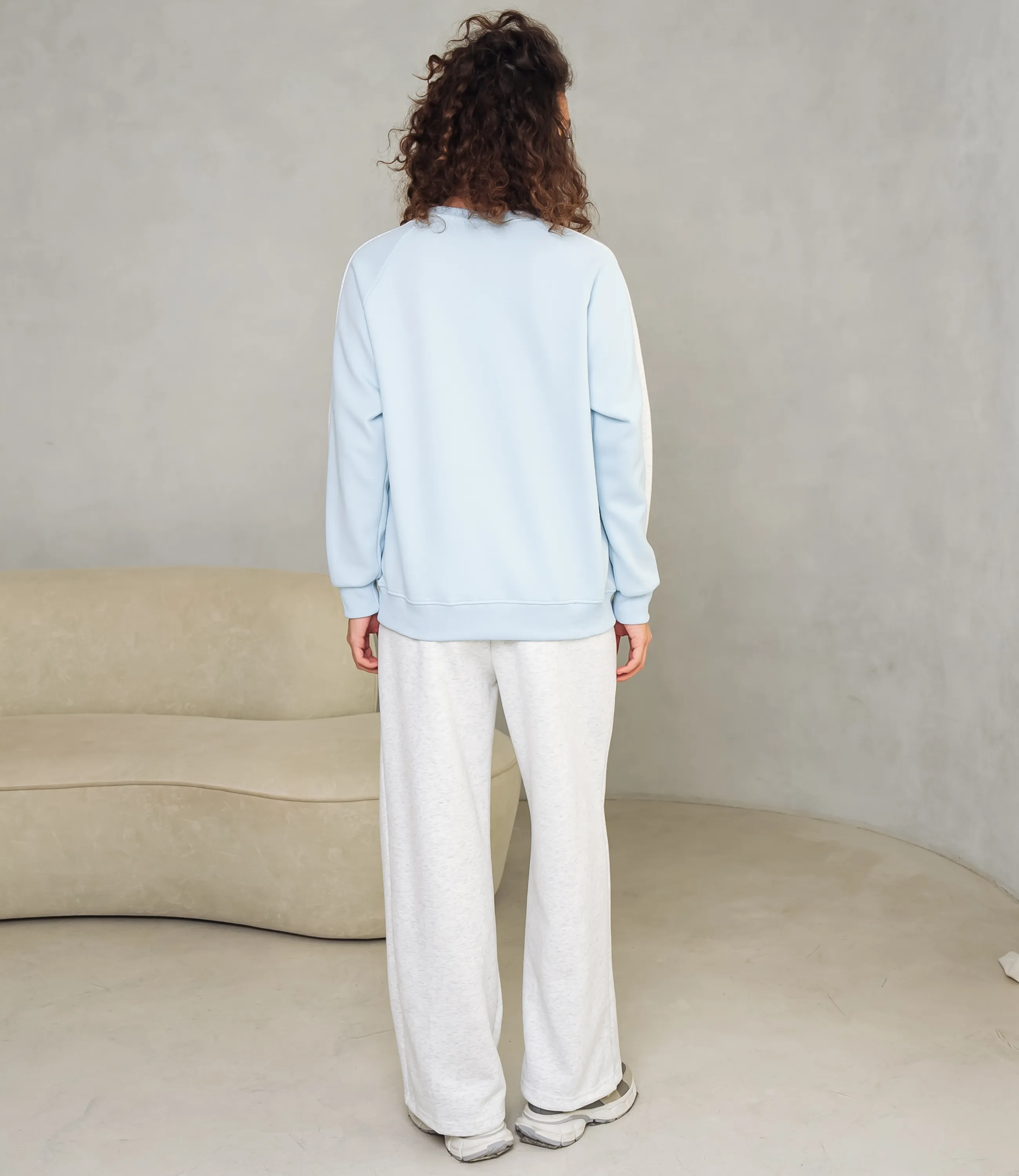 Спортивный костюм #КТ333 (4), голубой, серый меланж - фото 3