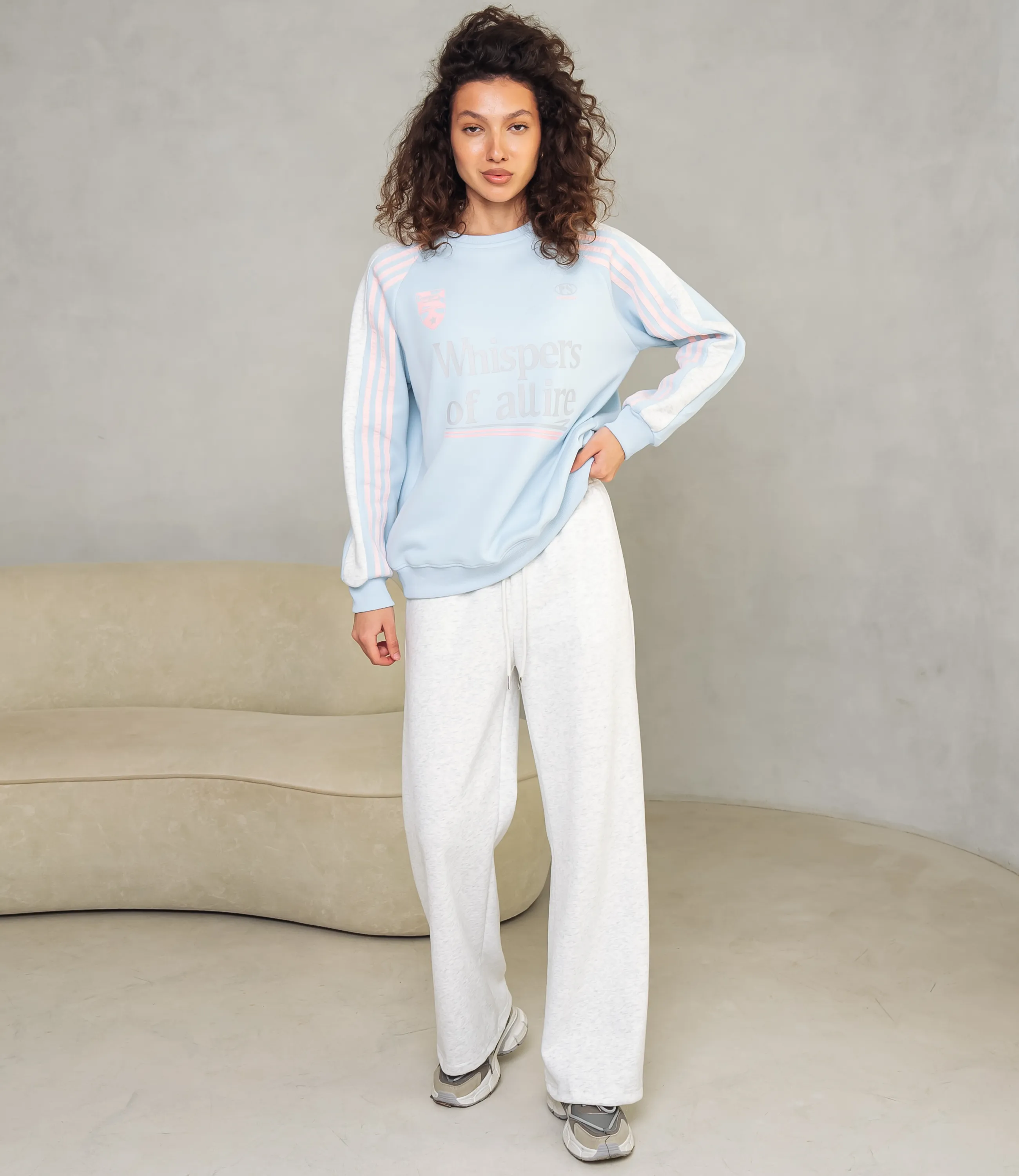 Спортивный костюм #КТ333 (4), голубой, серый меланж - фото 4