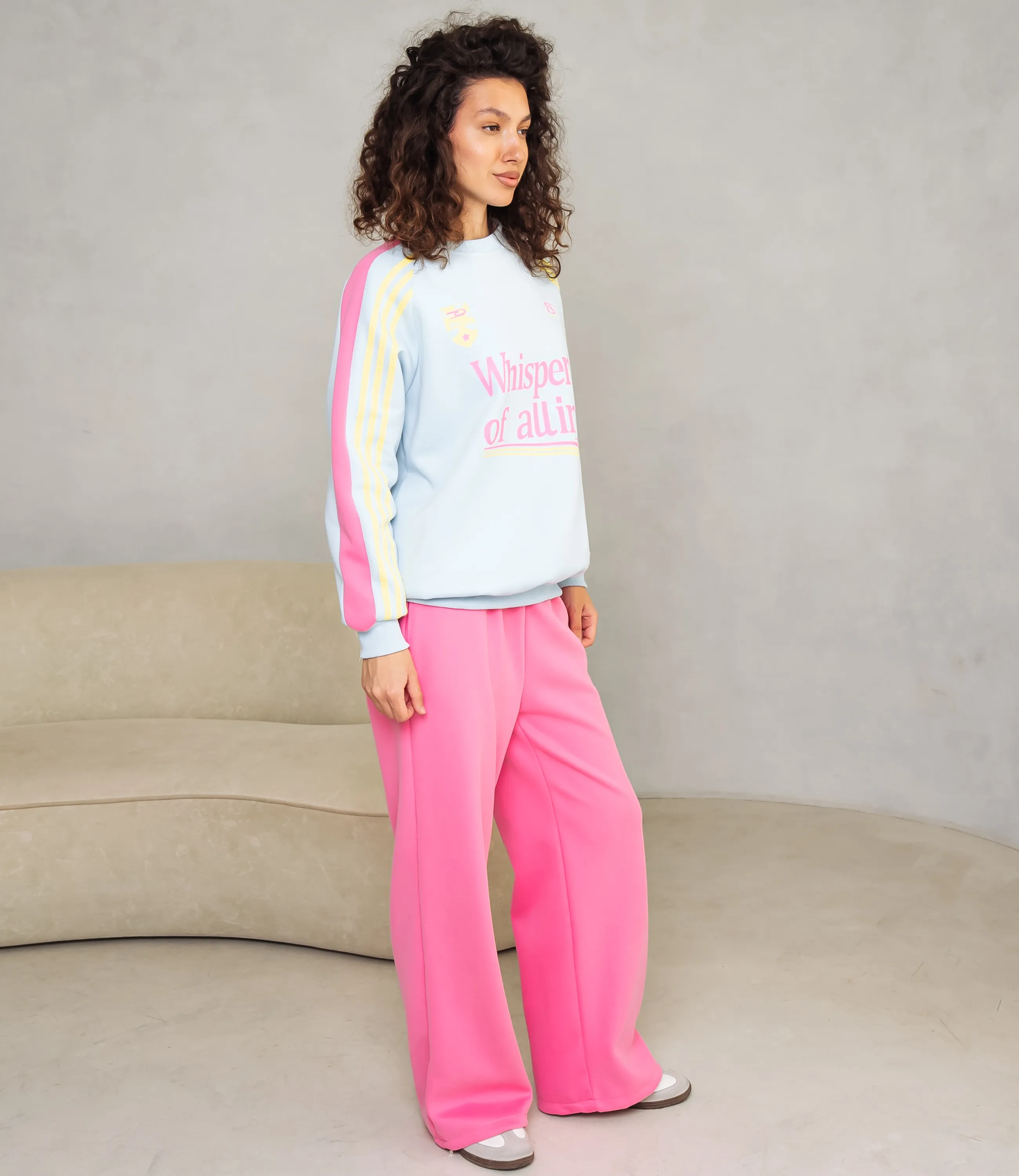 Спортивный костюм #КТ333 (4), голубой, розовый - фото 2