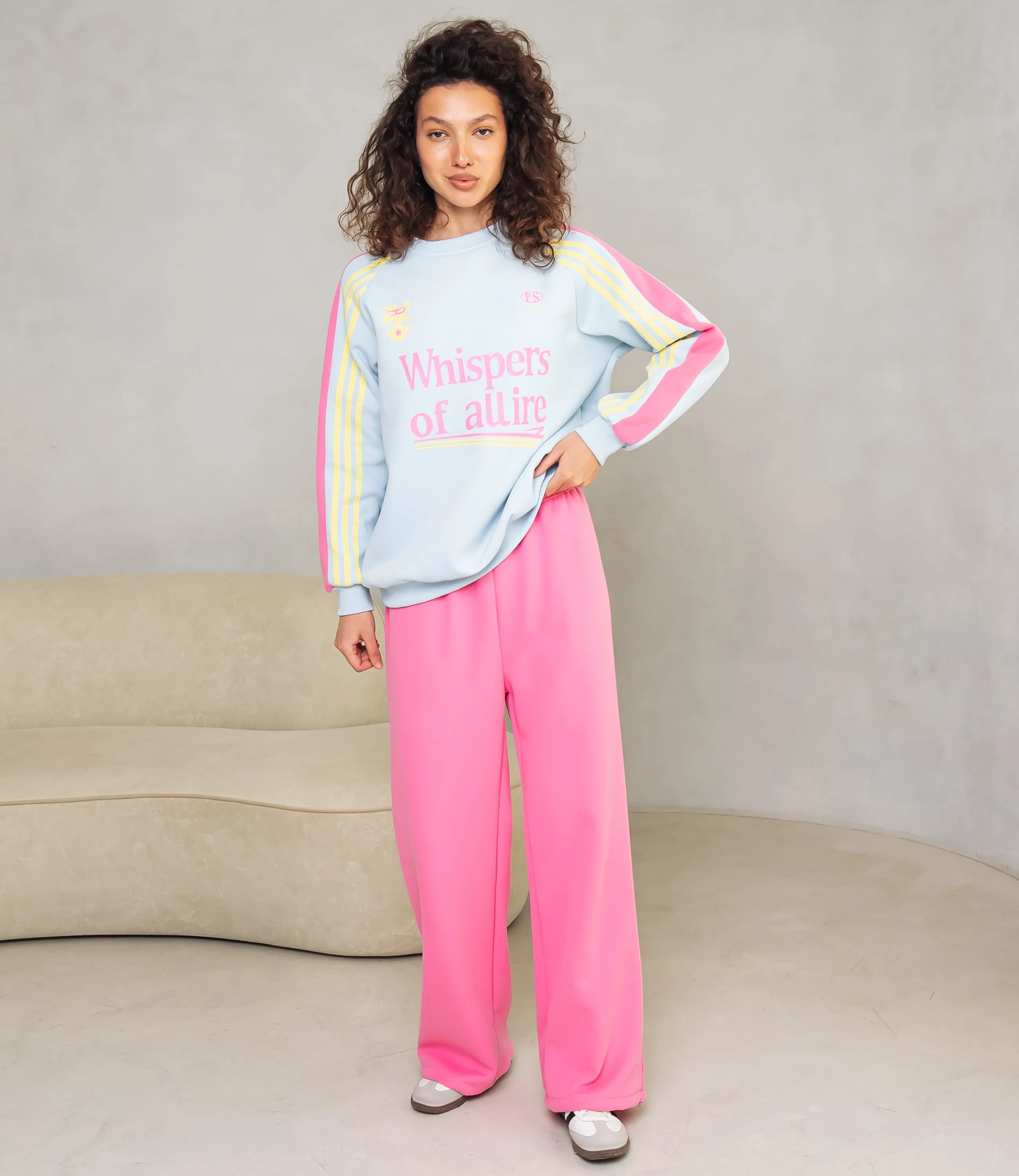 Спортивный костюм #КТ333 (4), голубой, розовый - фото 4