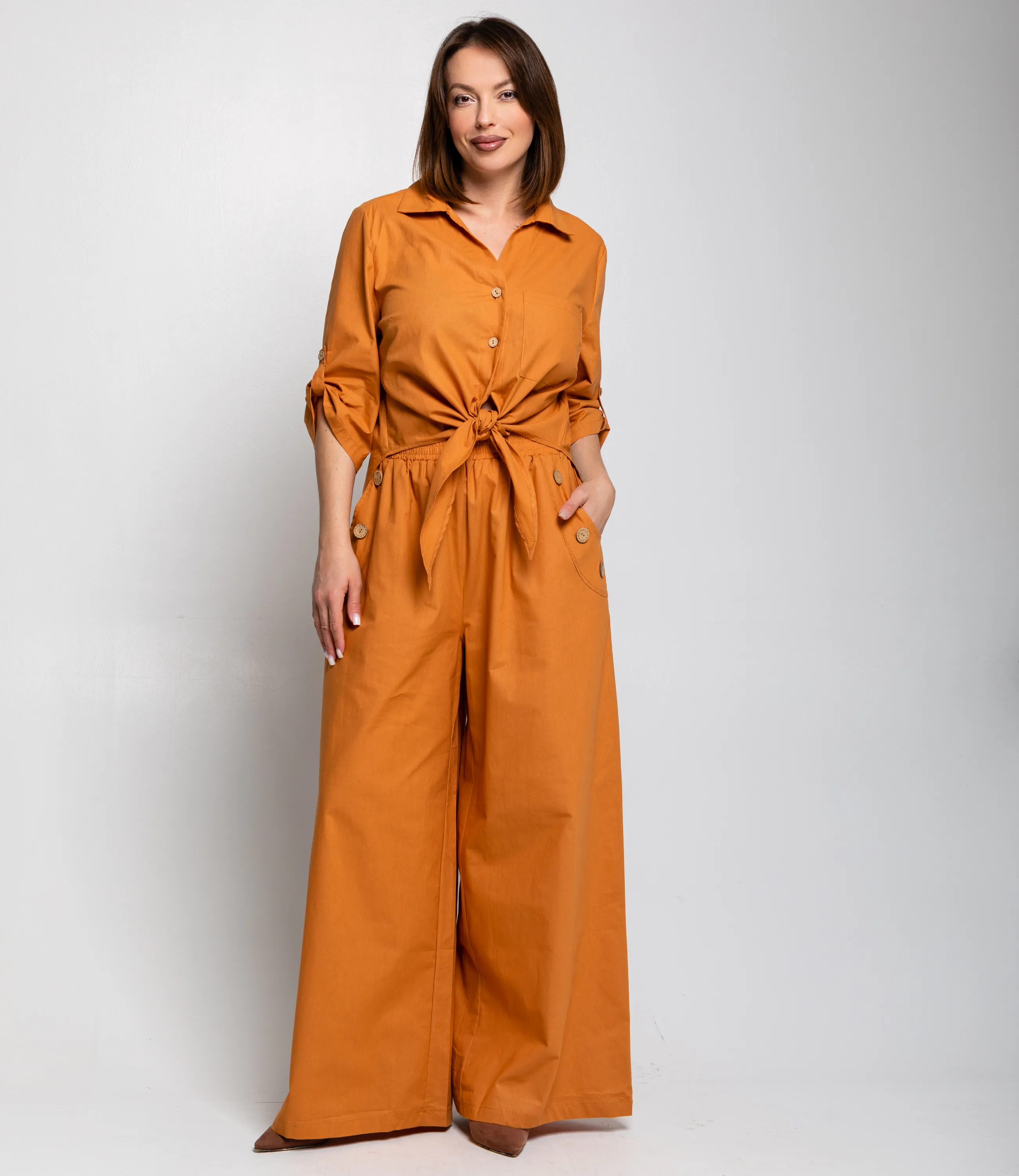 Костюм #ОКТ095013, терракотовый - фото 1