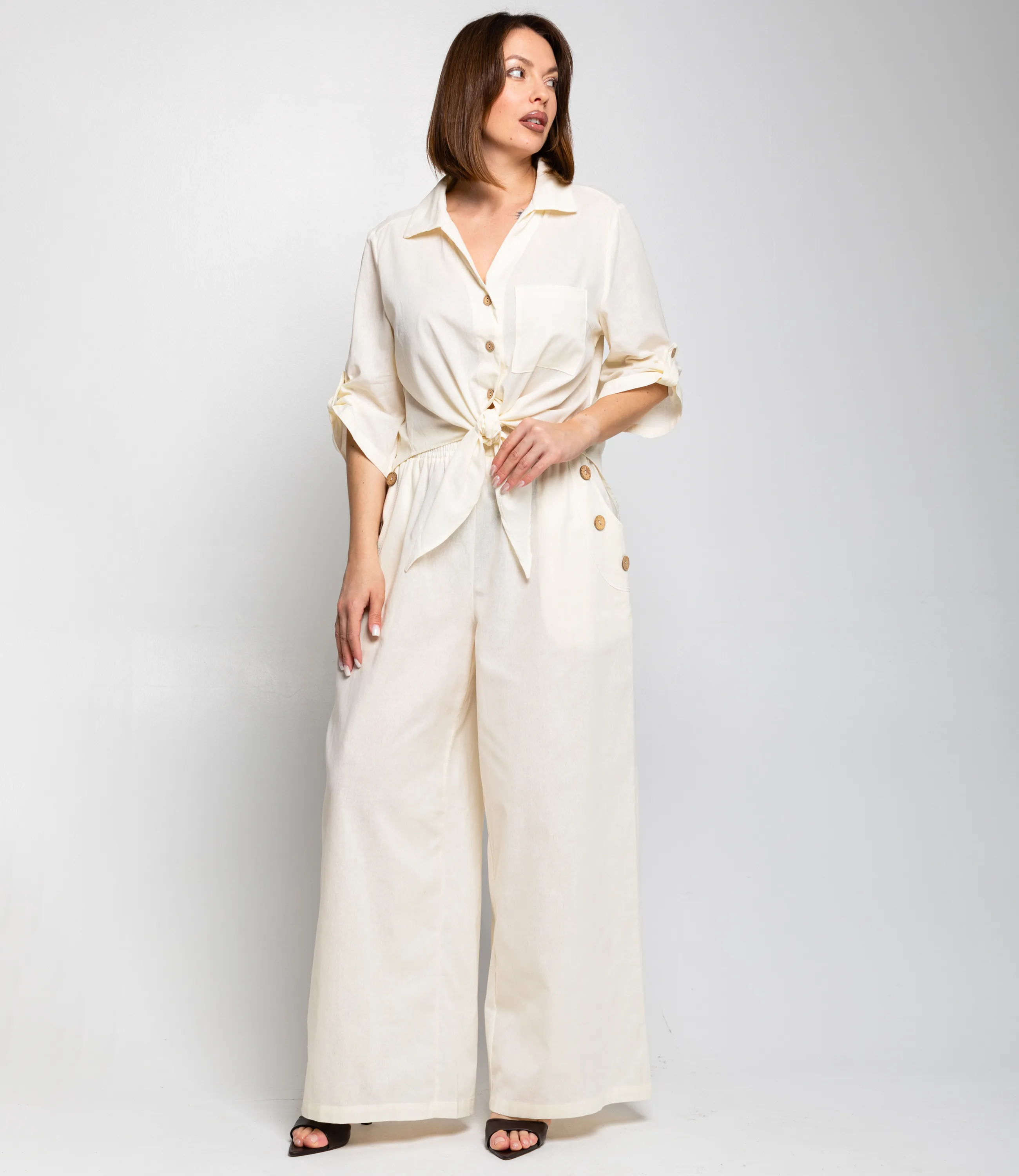 Костюм #ОКТ095013, кремовый - фото 2