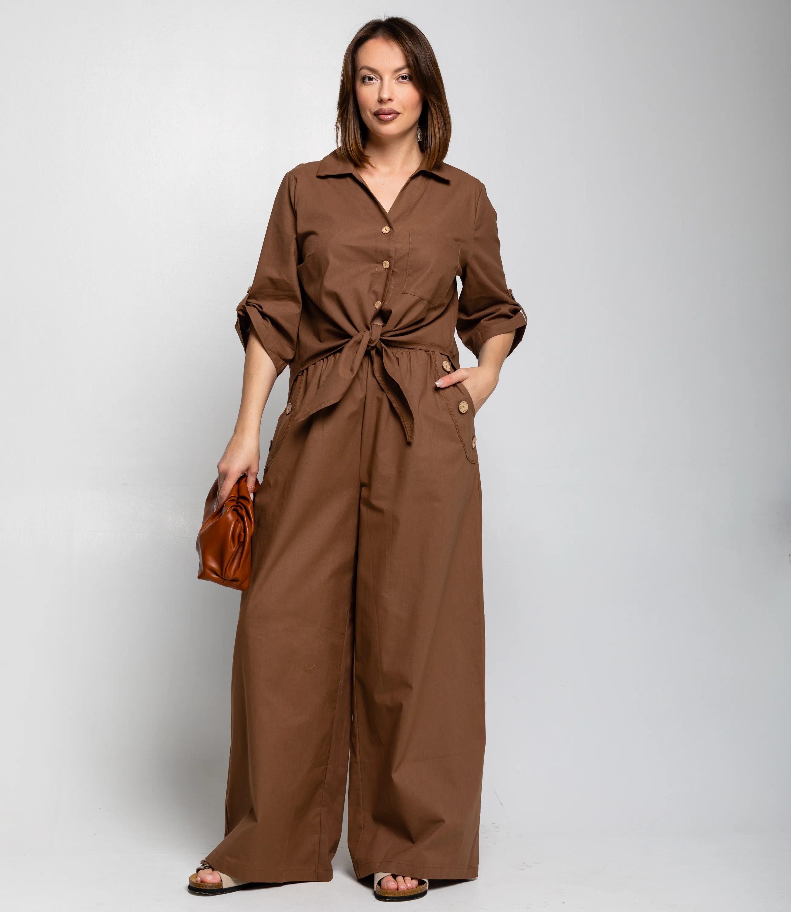 Костюм #ОКТ095013, коричневый - фото 1