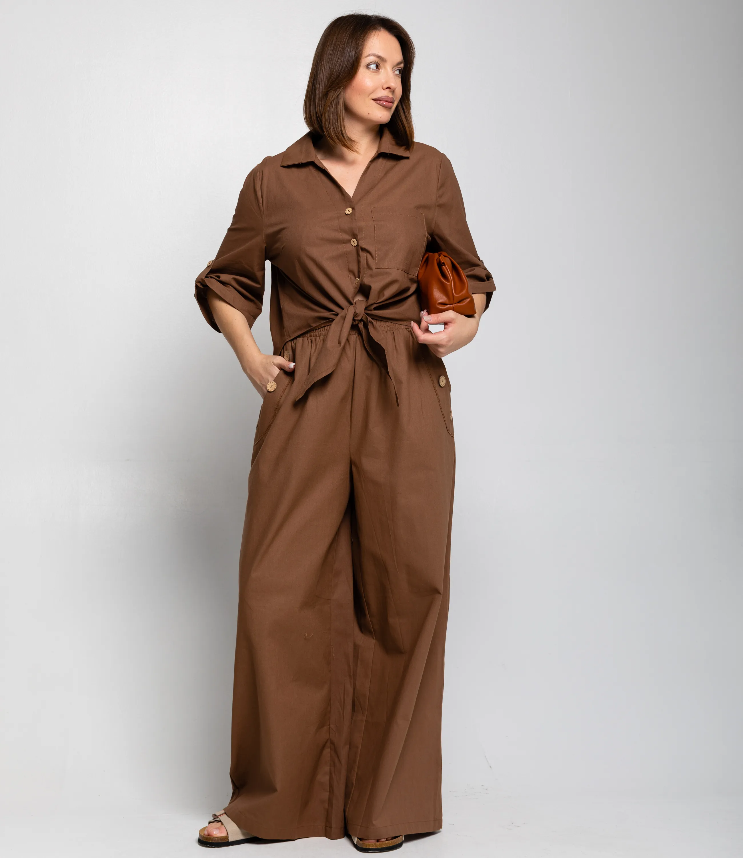 Костюм #ОКТ095013, коричневый - фото 2