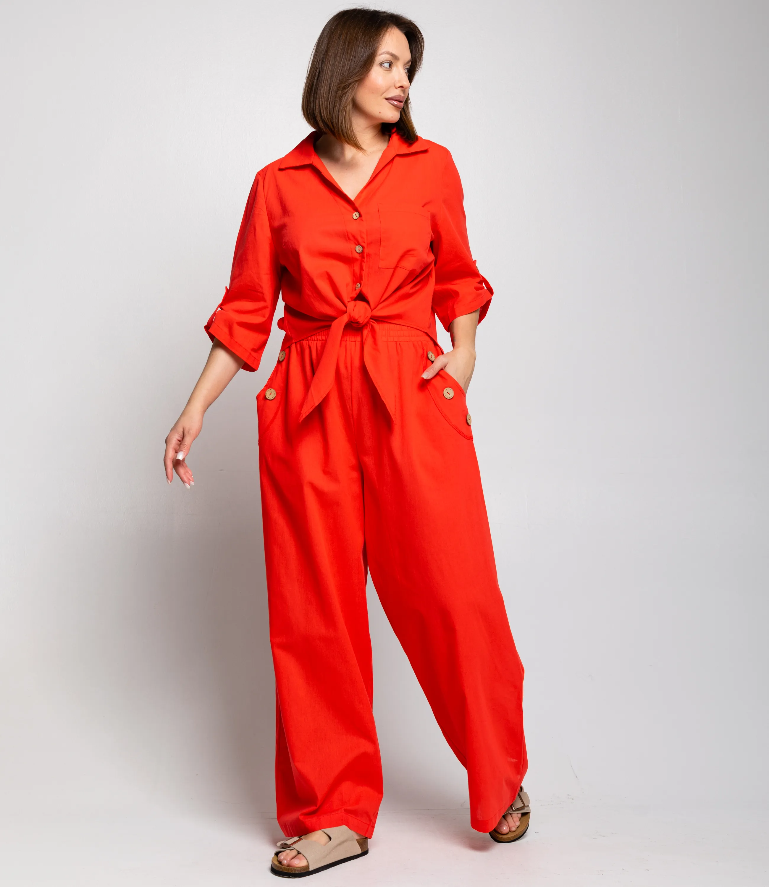 Костюм #ОКТ095013, коралловый - фото 2