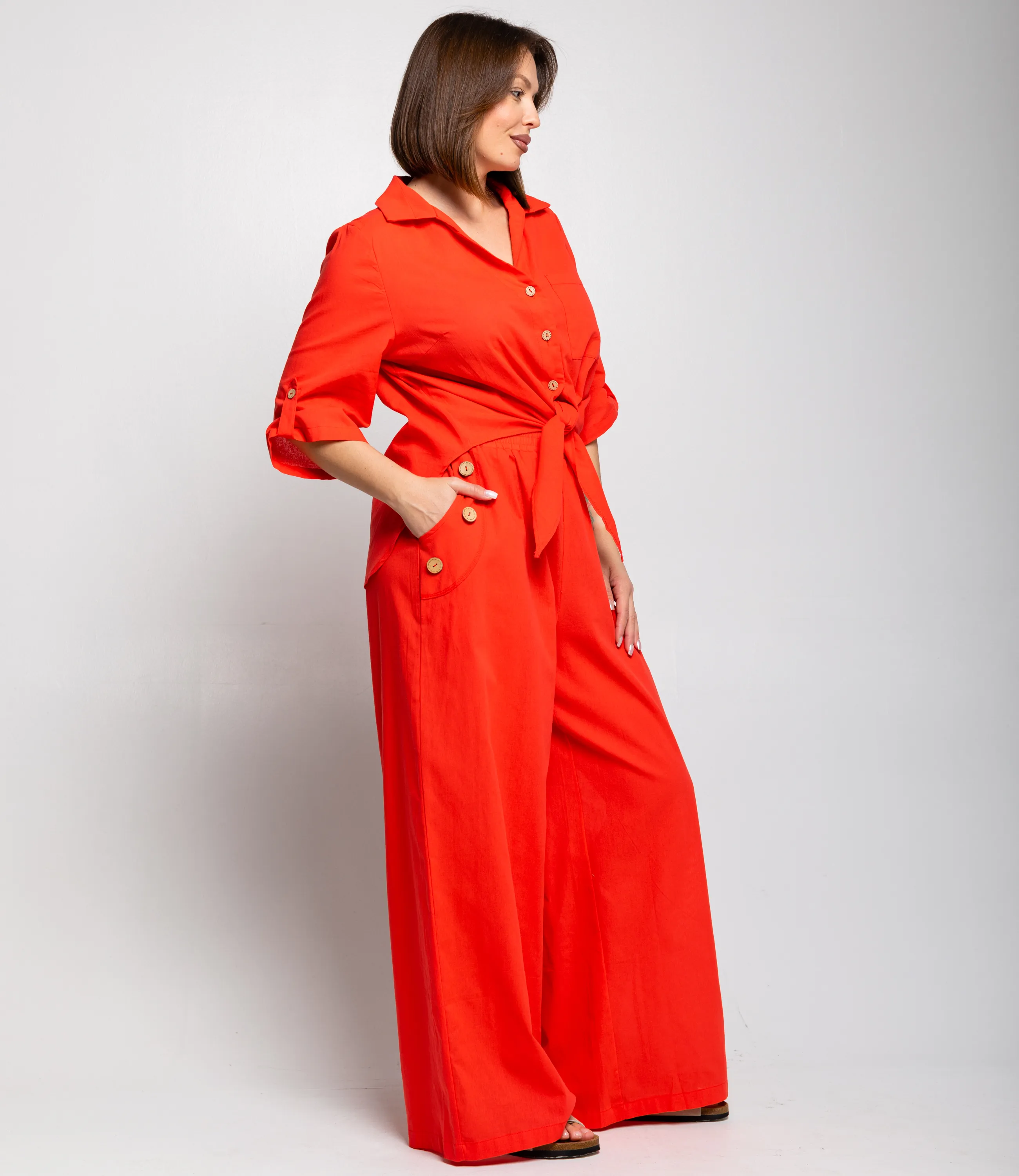 Костюм #ОКТ095013, коралловый - фото 3