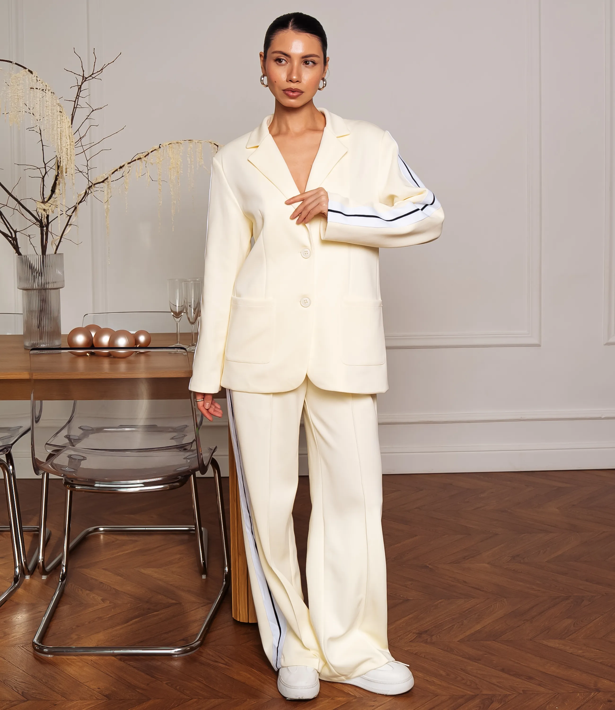 Костюм #ОКТ205001, кремовый - фото 4