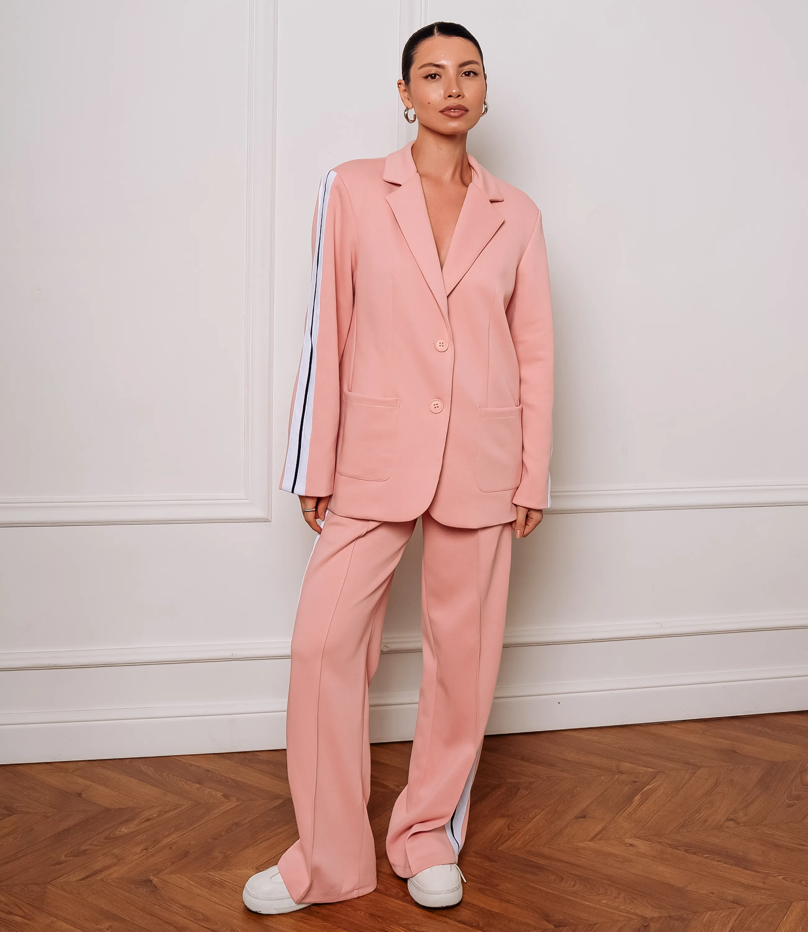 Костюм #ОКТ205001, пудровый - фото 1