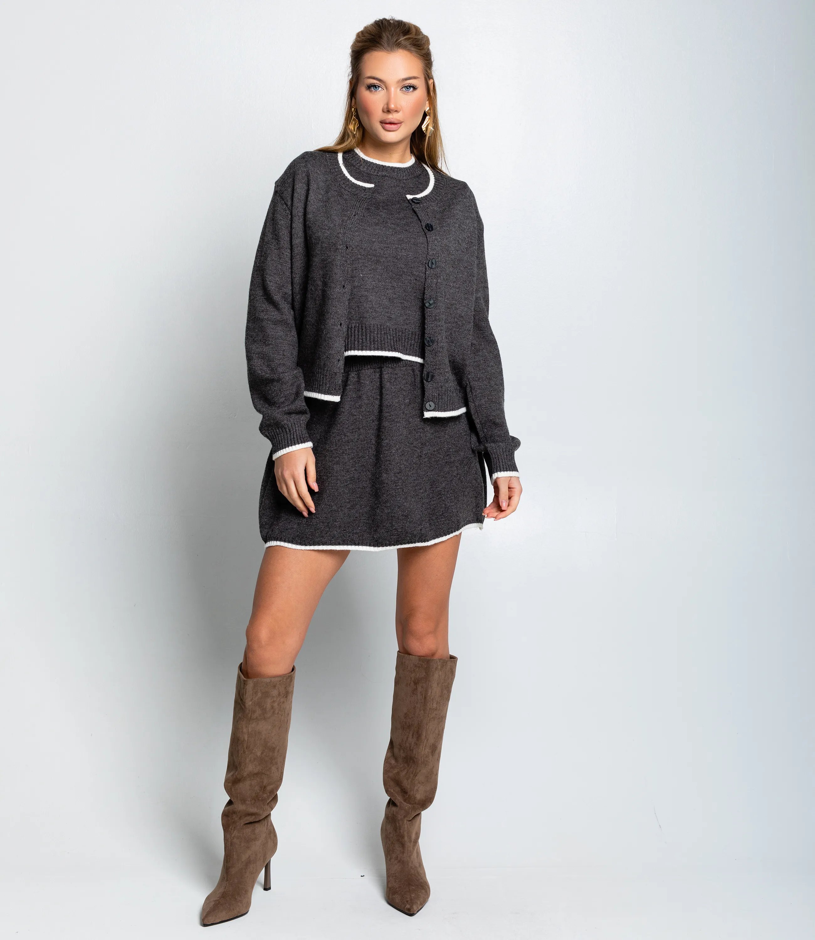 Костюм #КТ7811, тёмно-серый - фото 1