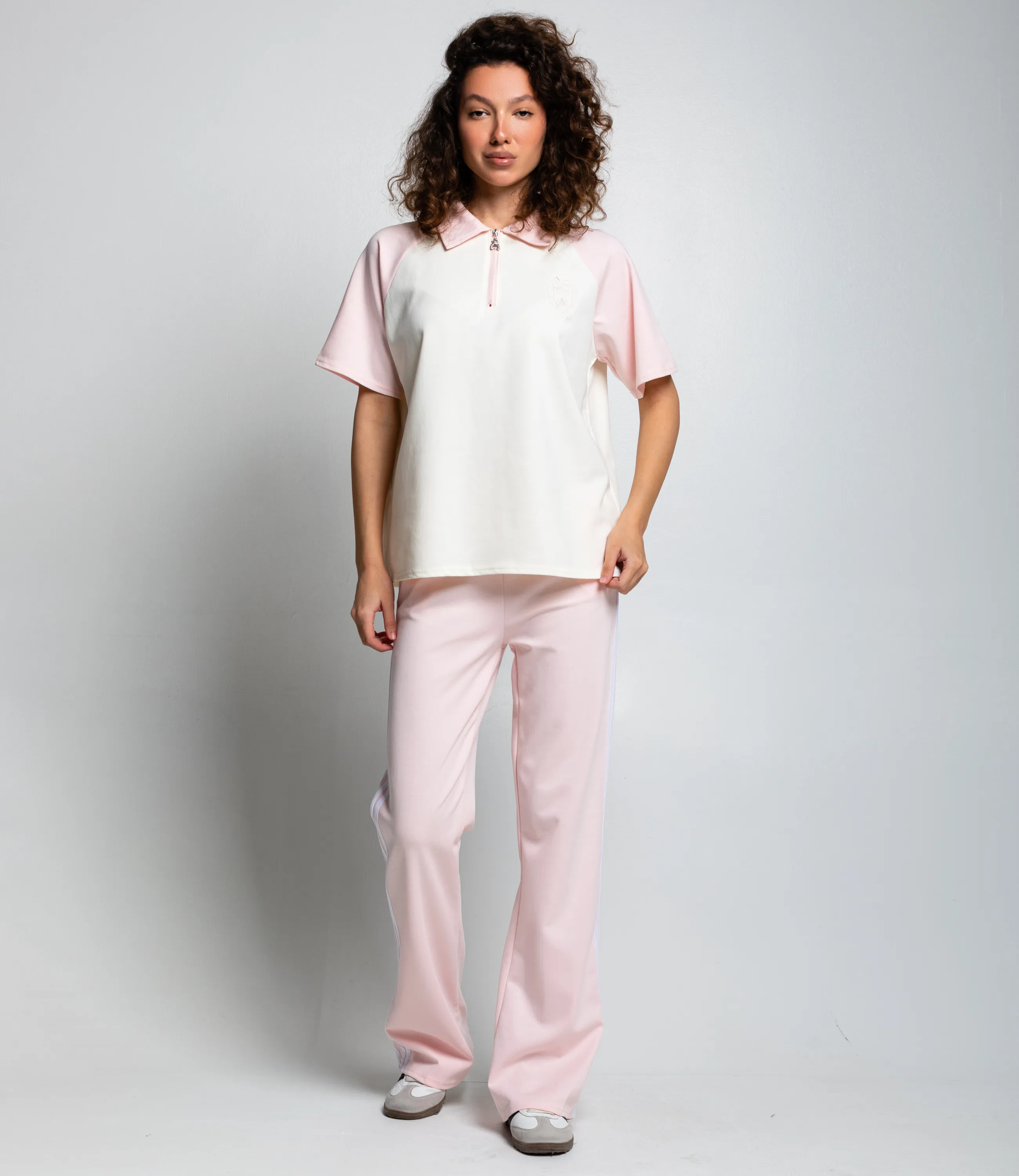 Спортивный костюм #КТ6605 (3), розовый, кремовый - фото 1