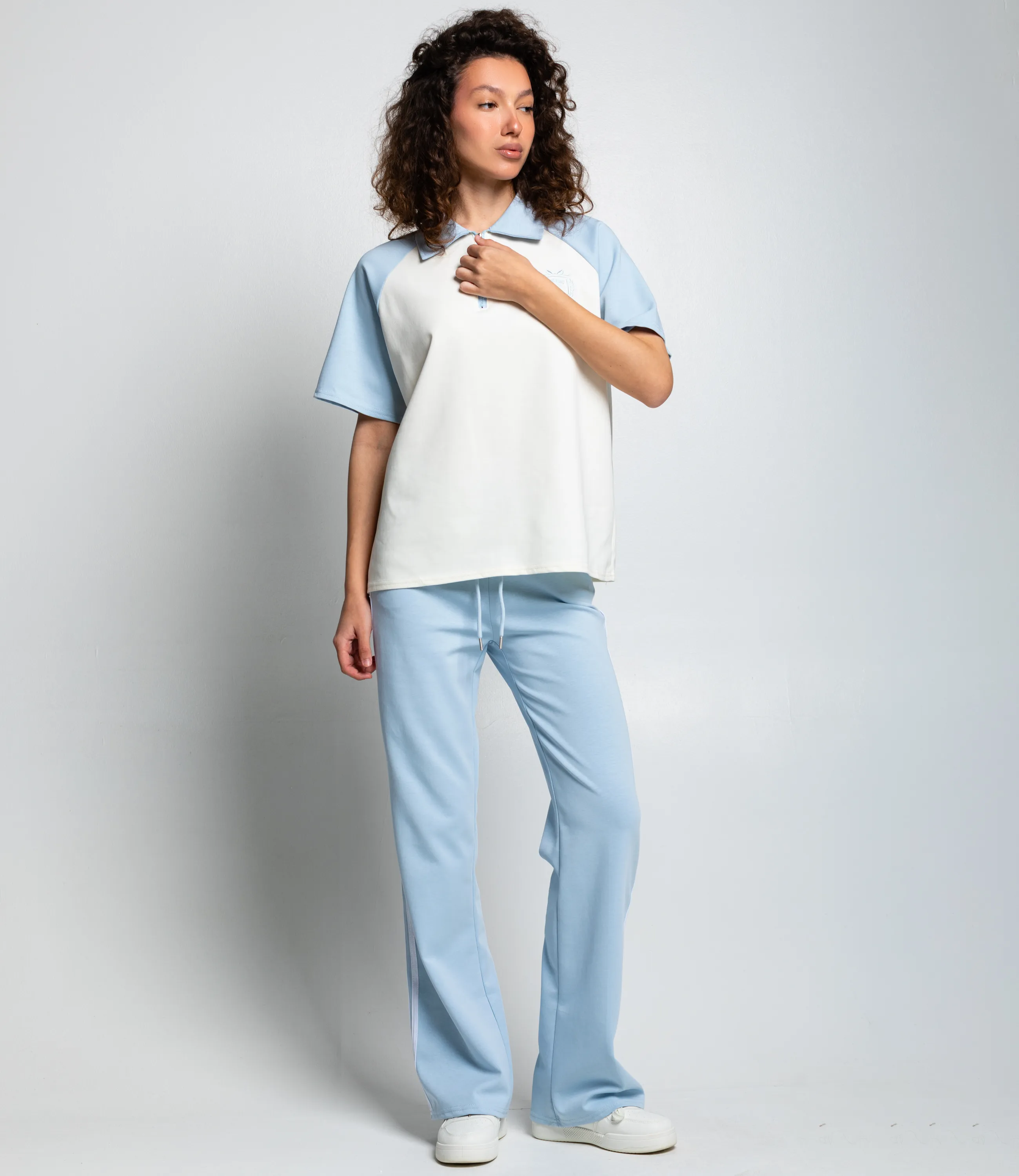 Спортивный костюм #КТ6605 (3), голубой, кремовый - фото 2