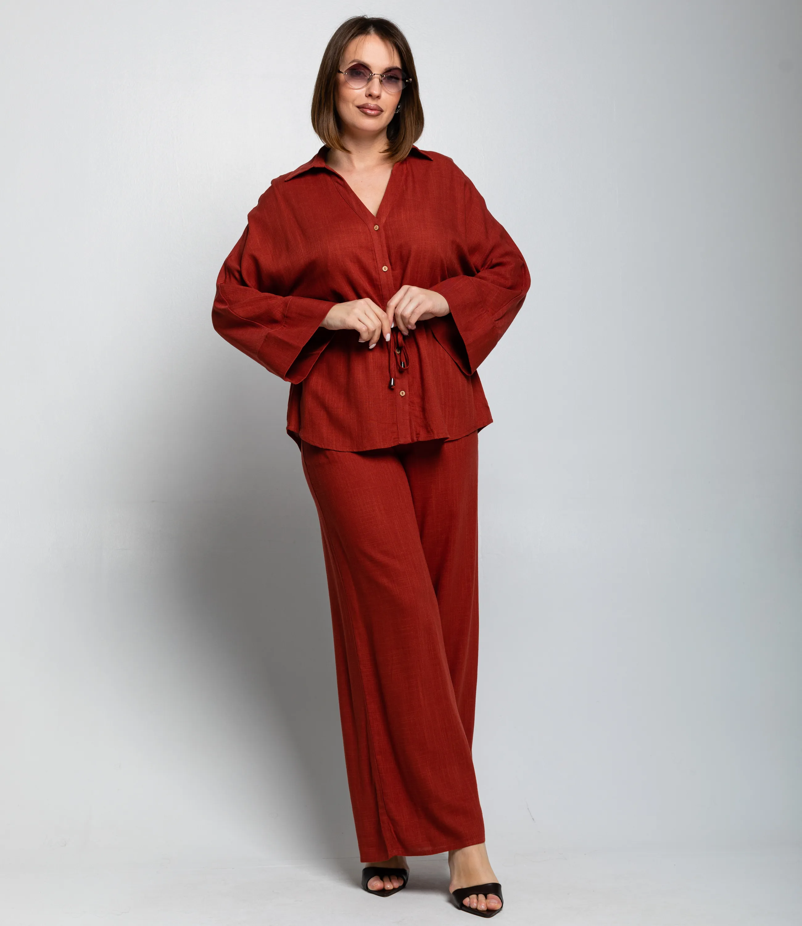 Костюм #ОКТ215002, терракотовый - фото 1