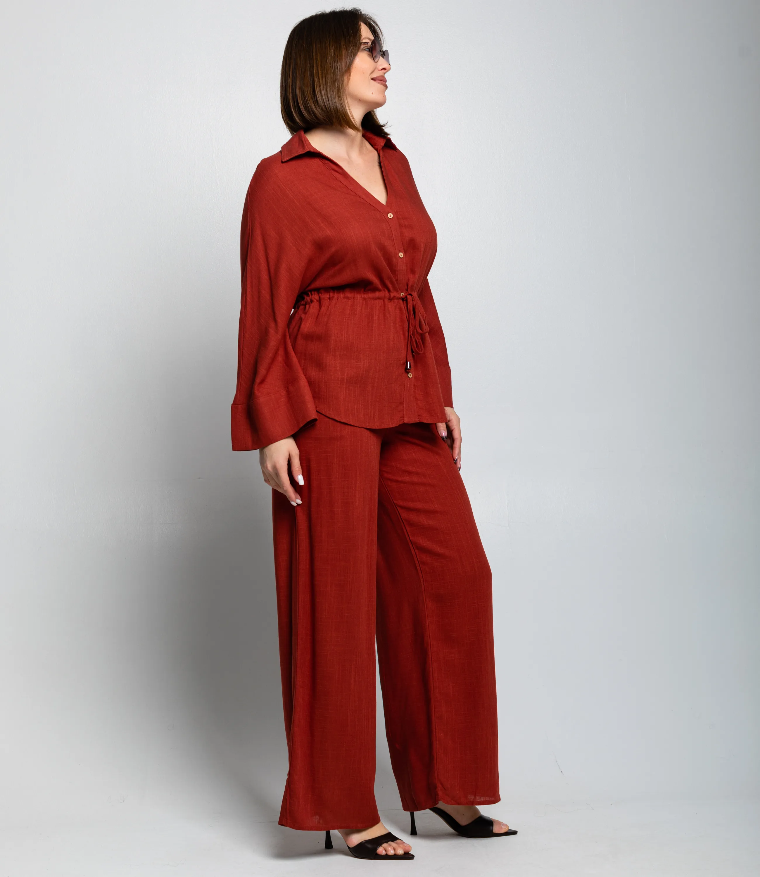 Костюм #ОКТ215002, терракотовый - фото 3