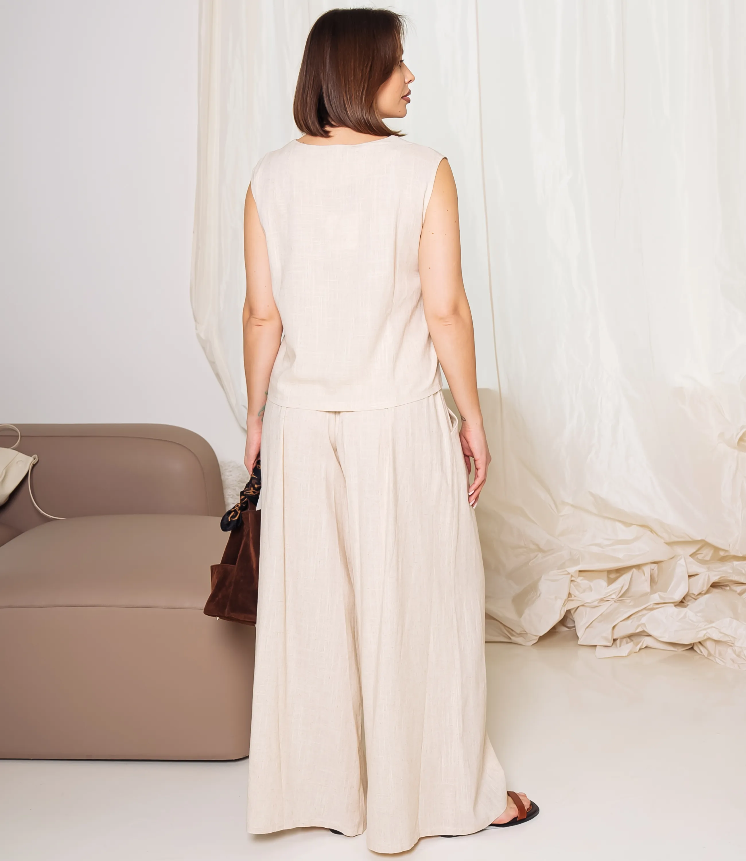 Костюм #ОКТ025026, светло-бежевый - фото 3