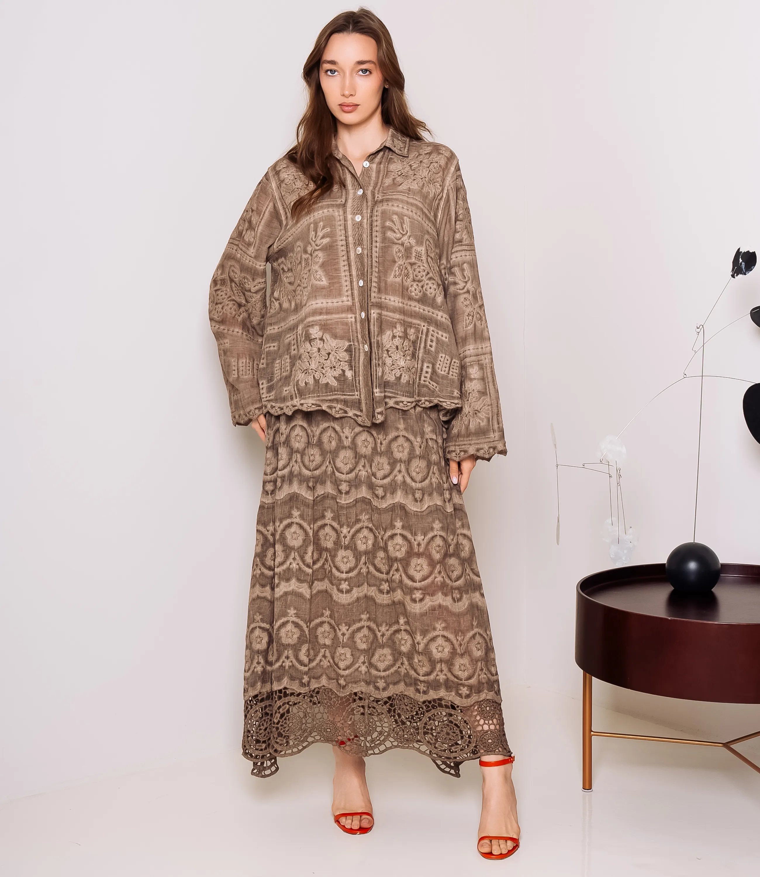 Костюм #КТ706 (4), тёмно-бежевый - фото 1