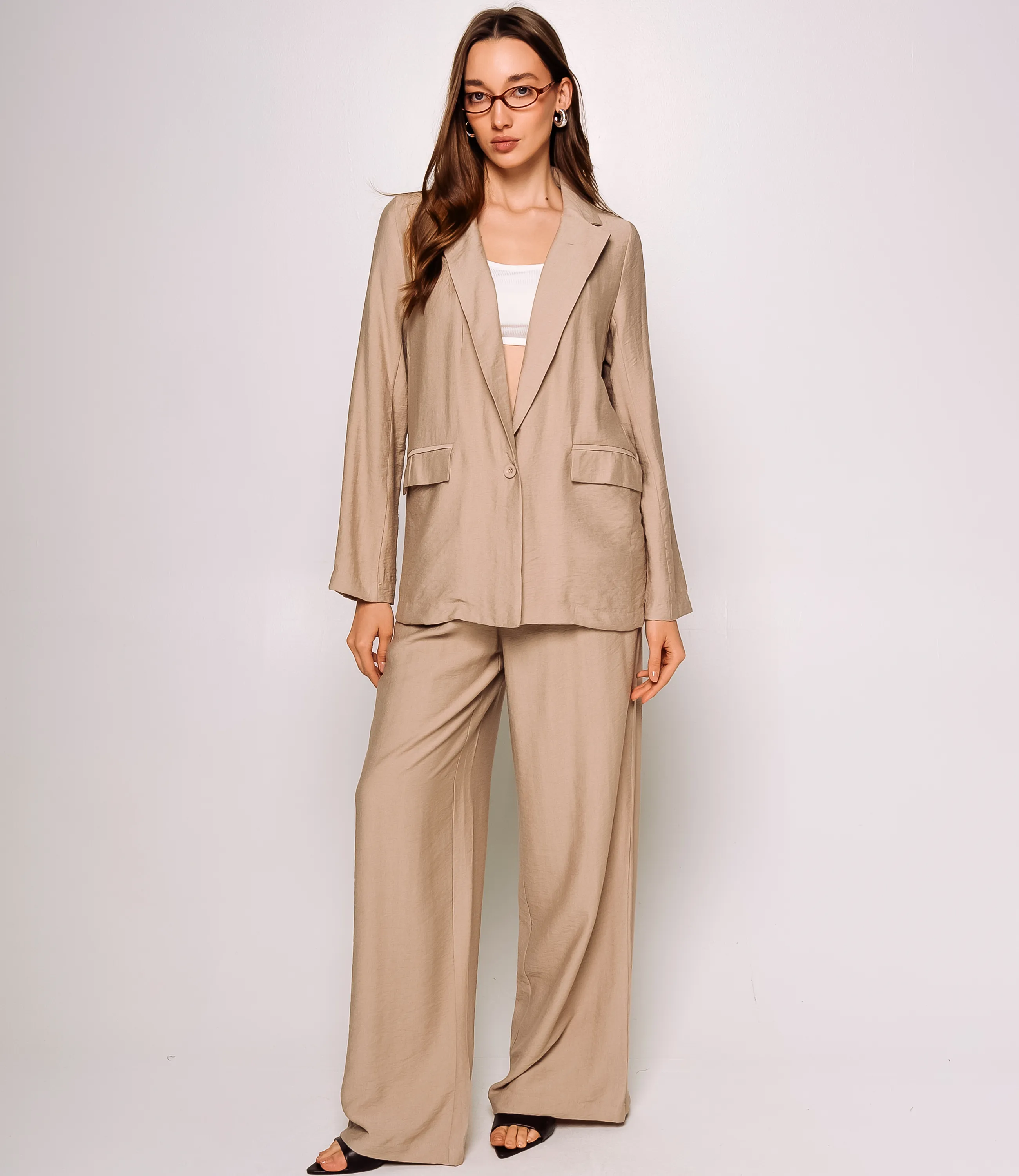 Костюм #ОКТ266002, бежевый - фото 1