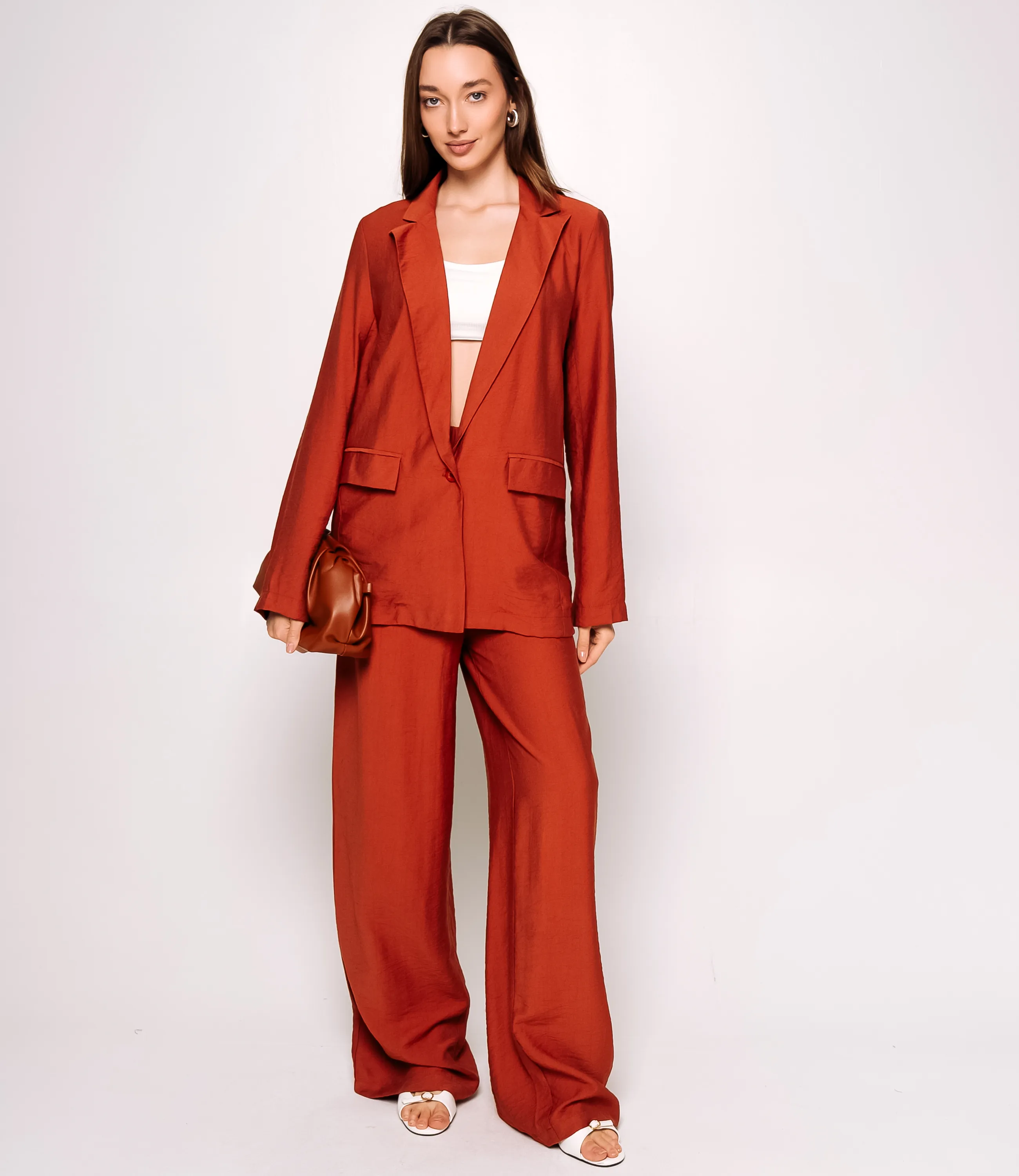 Костюм #ОКТ266002, терракотовый - фото 1