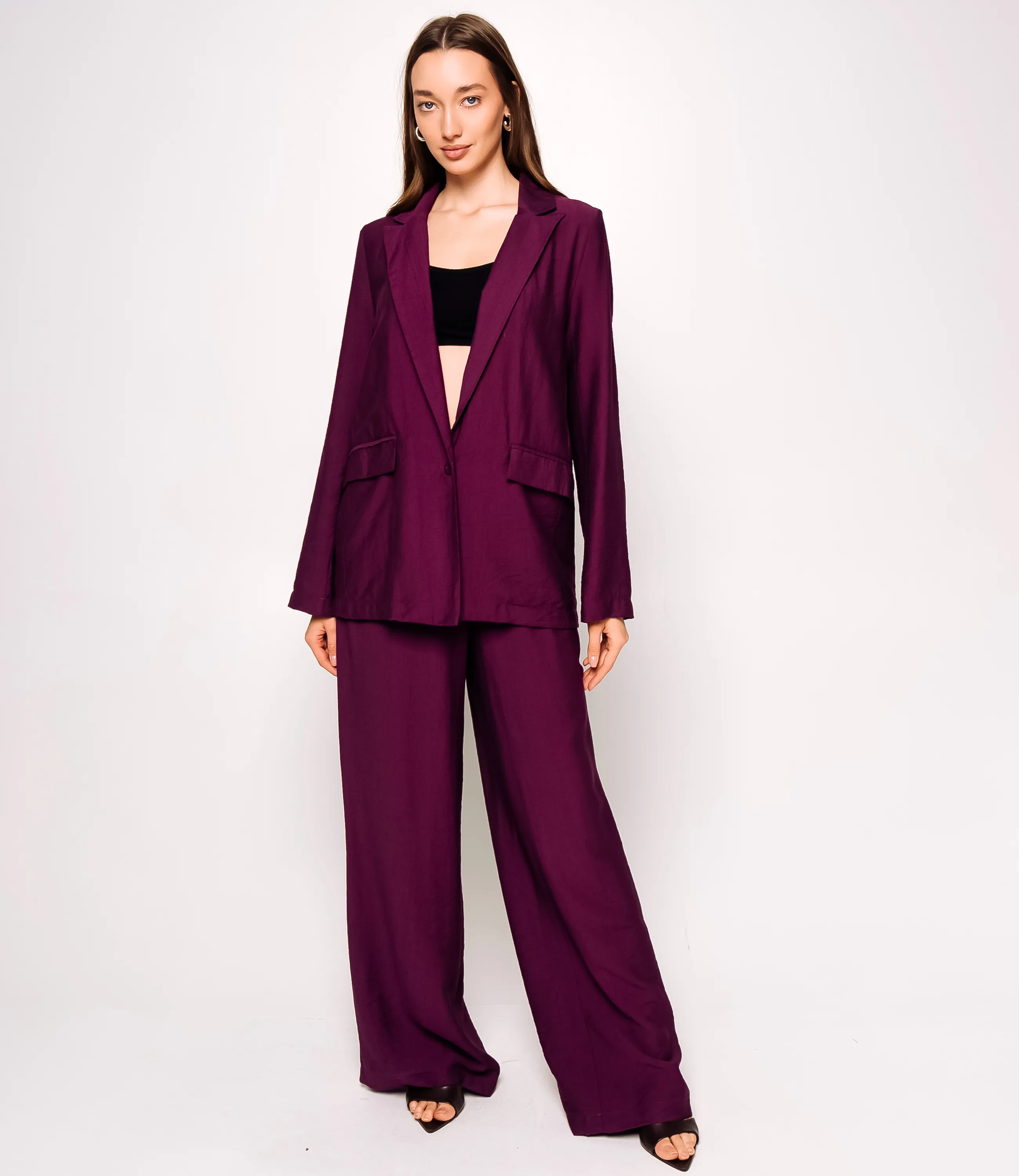 Костюм #ОКТ266002, сливовый - фото 1