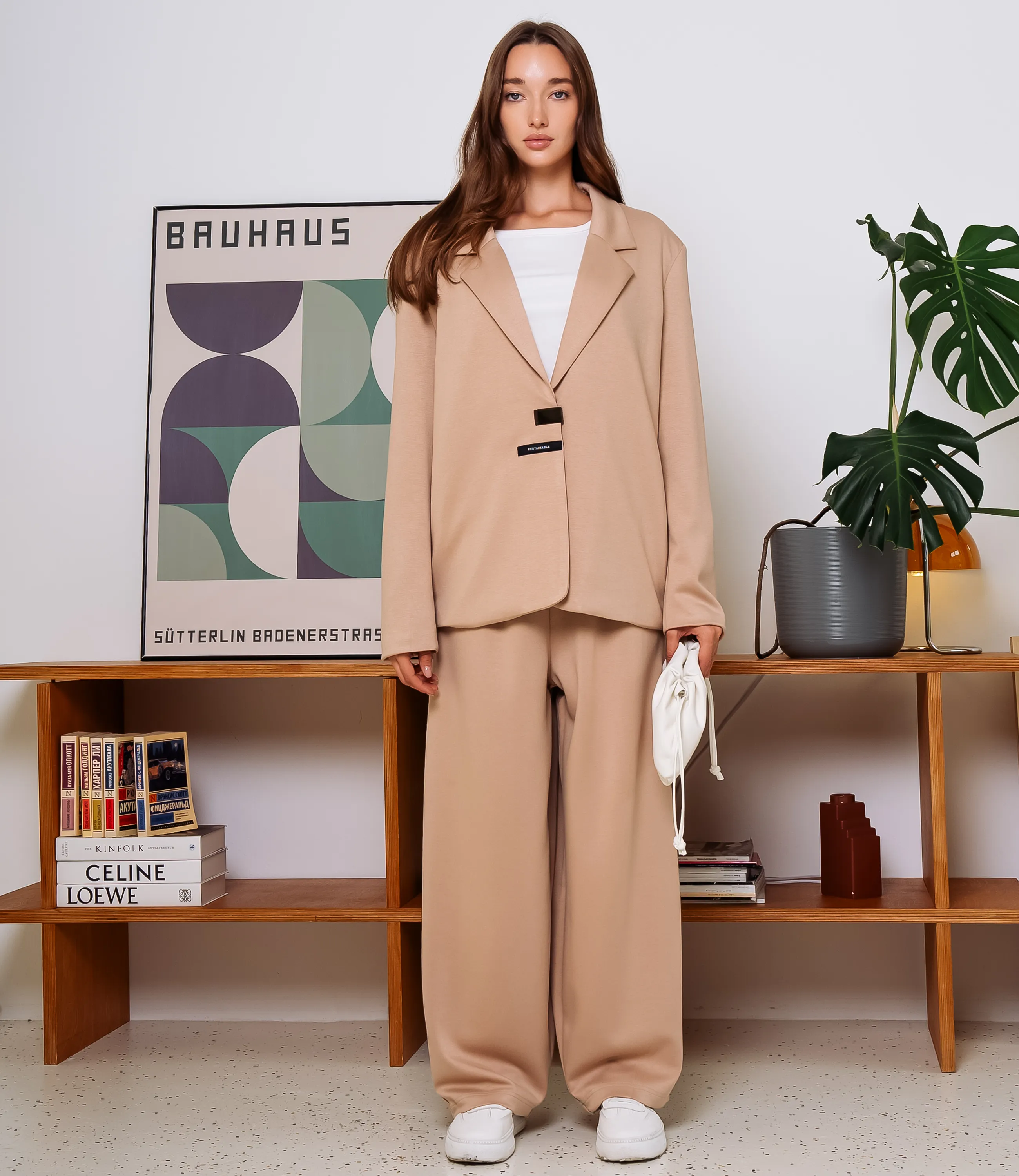Костюм #КТ1790, бежевый - фото 1