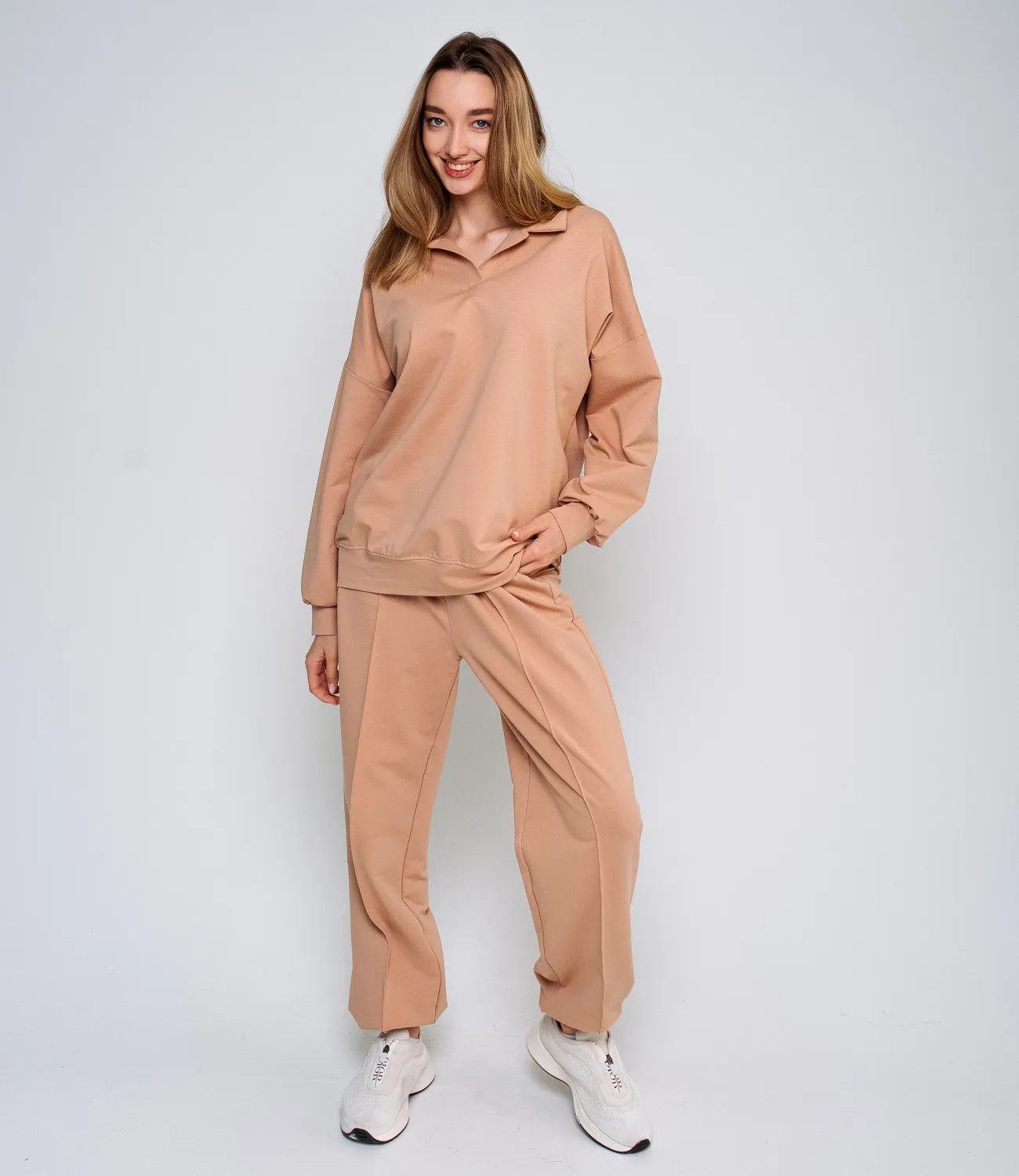 Спортивный костюм #БШ1743, бежевый - фото 1
