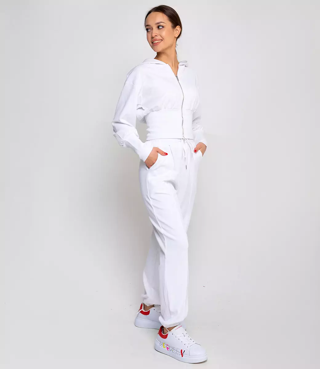 Спортивный костюм #КТ673, белый - фото 3