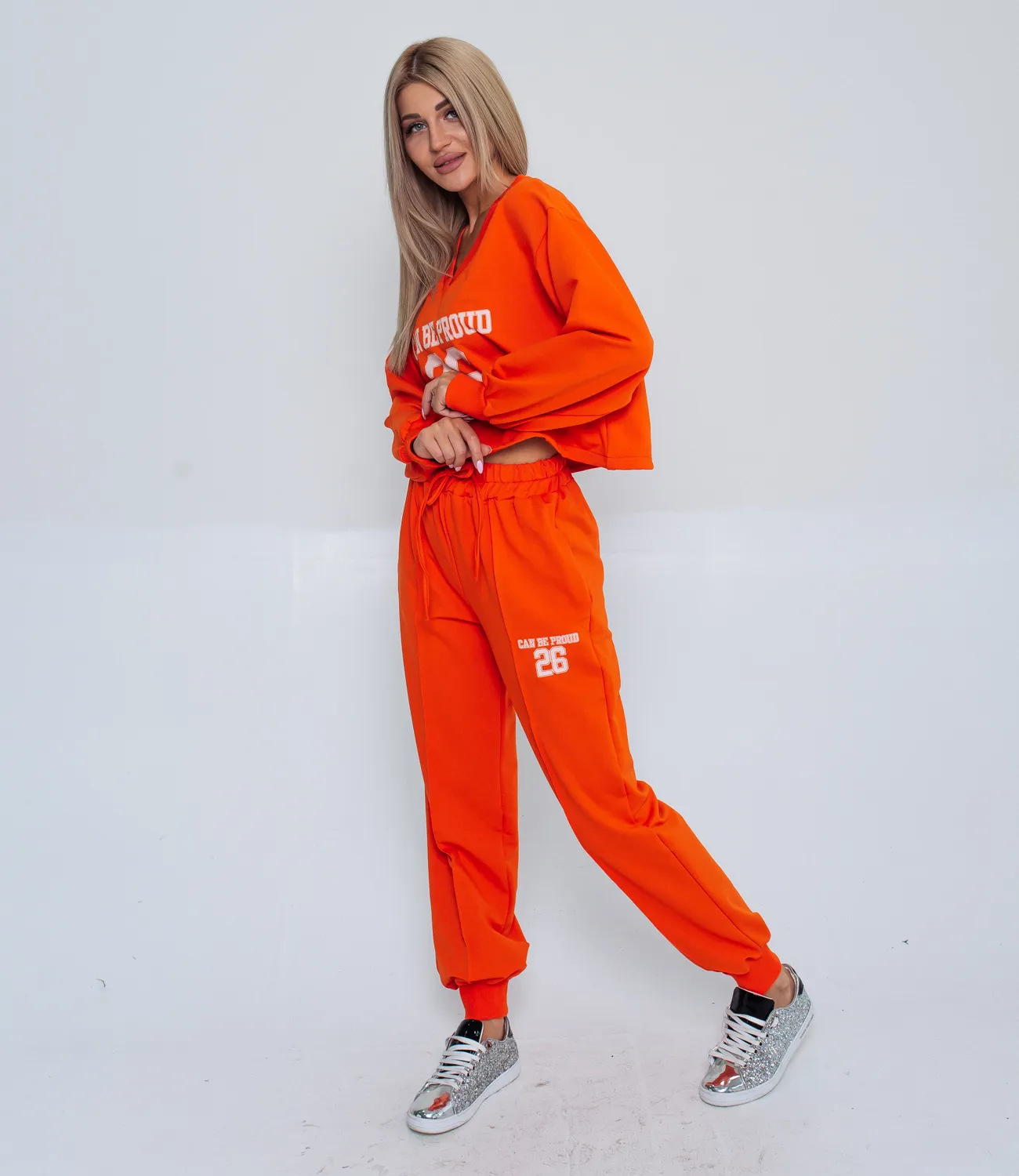 Спортивный костюм #БШ1488, оранжевый - фото 4