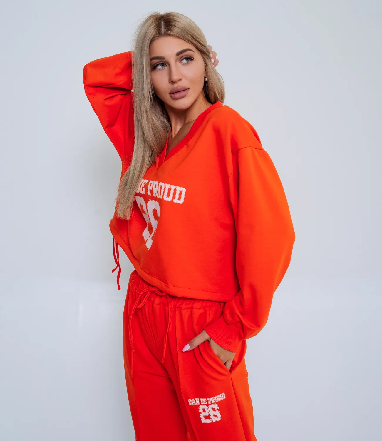 Спортивный костюм #БШ1488, оранжевый - фото 5