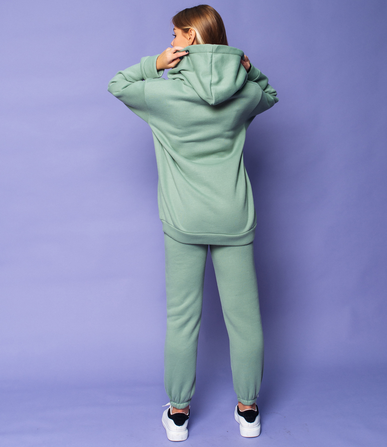 Спортивный костюм #КТ7925, серо-зелёный - фото 3