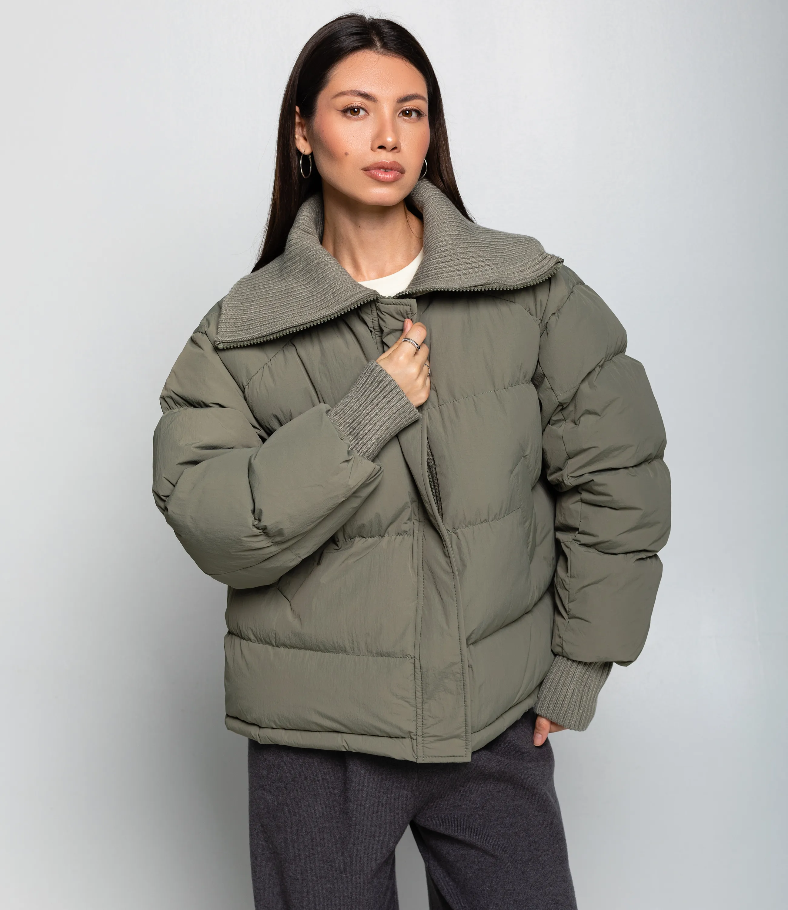 Куртка #КТ8895 (1), серо-зелёный - фото 1