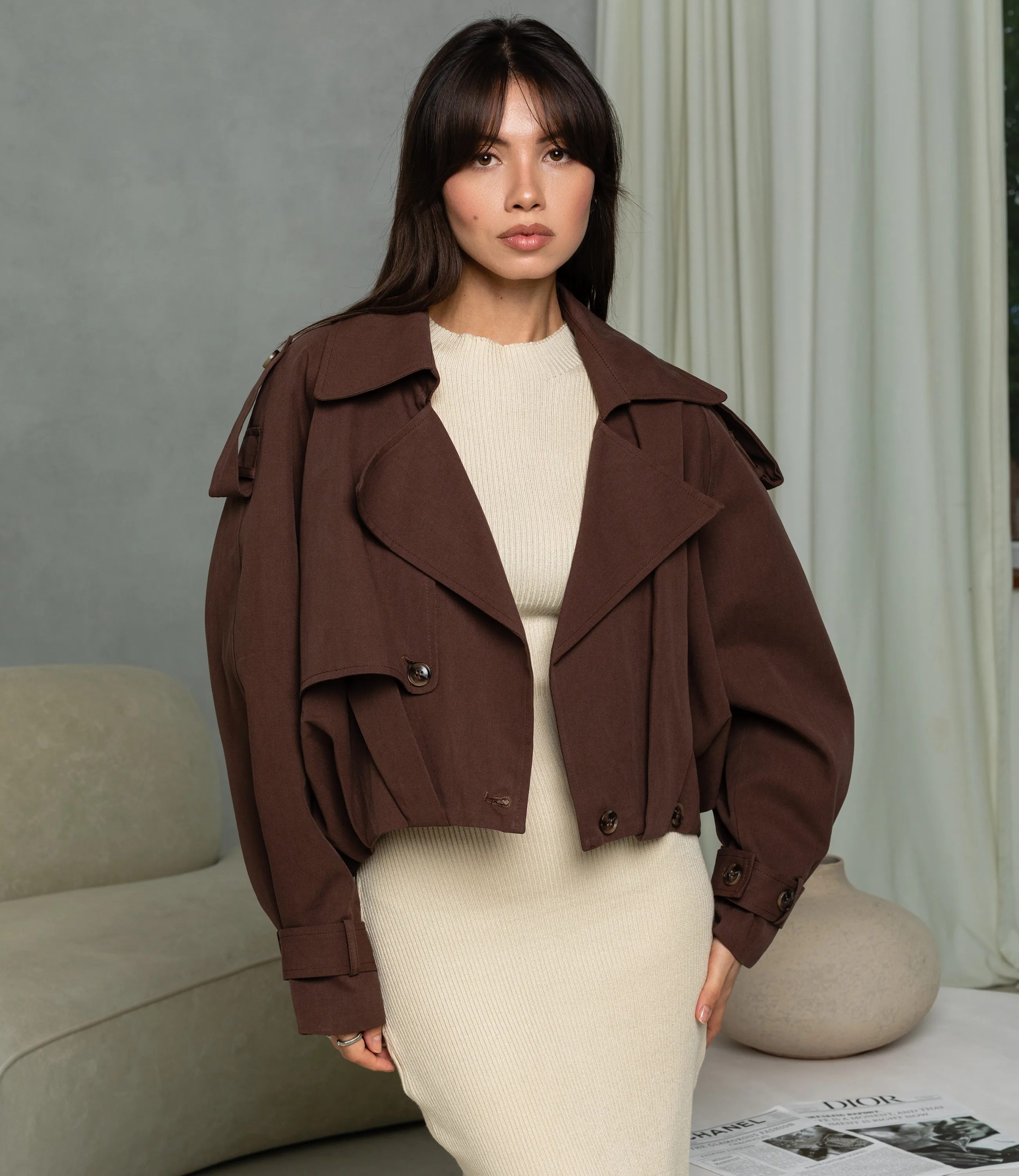 Куртка #КТ6837 (1), шоколадный - фото 1