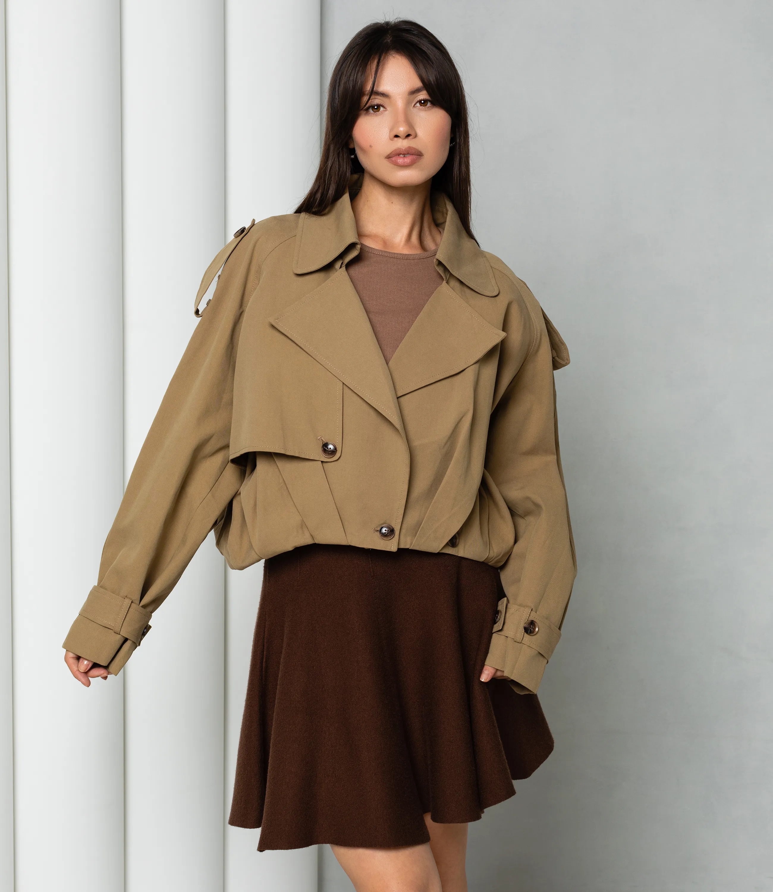 Куртка #КТ6837 (1), светлый хаки - фото 1