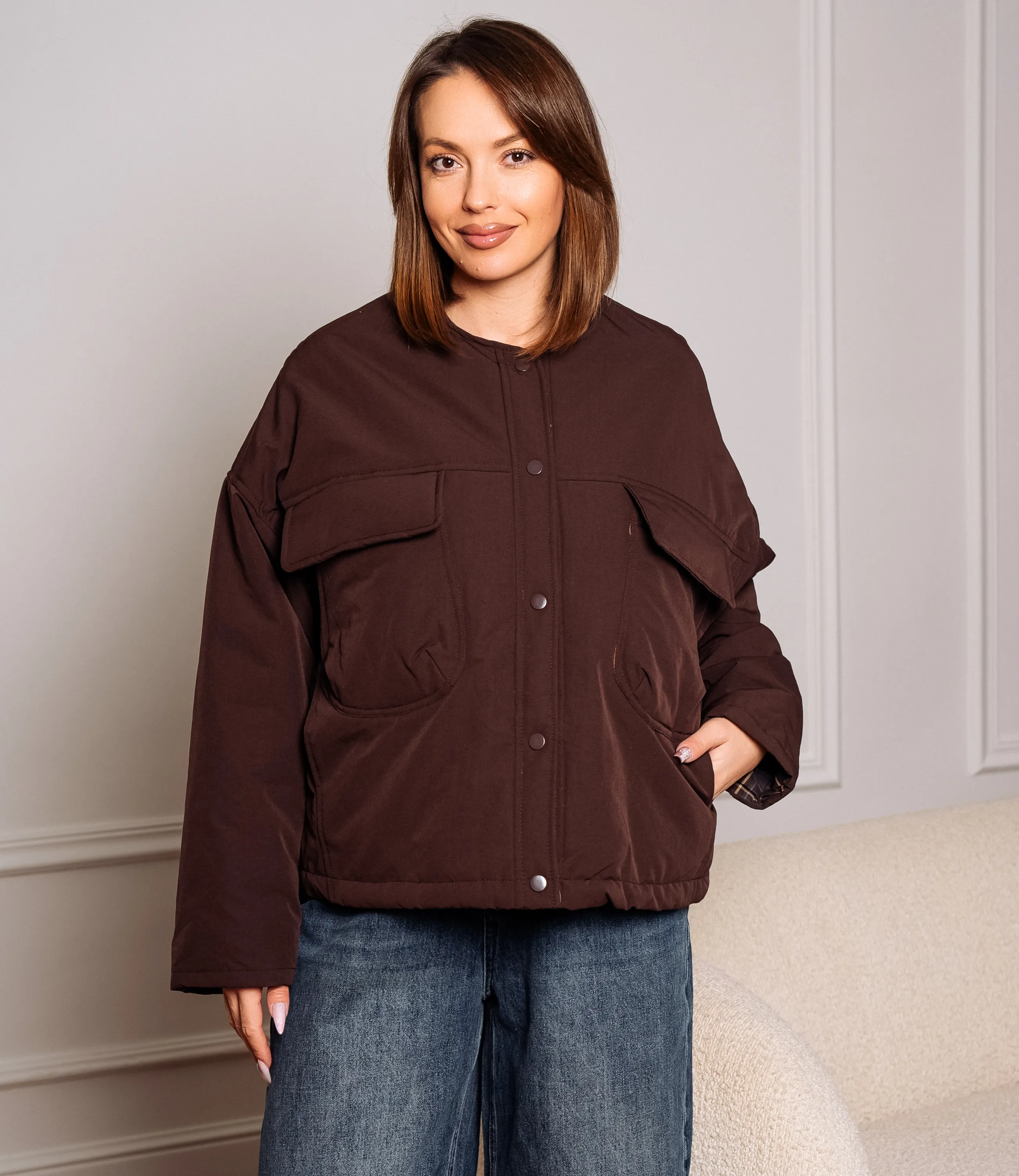 Куртка #КТ66201, шоколадный - фото 1