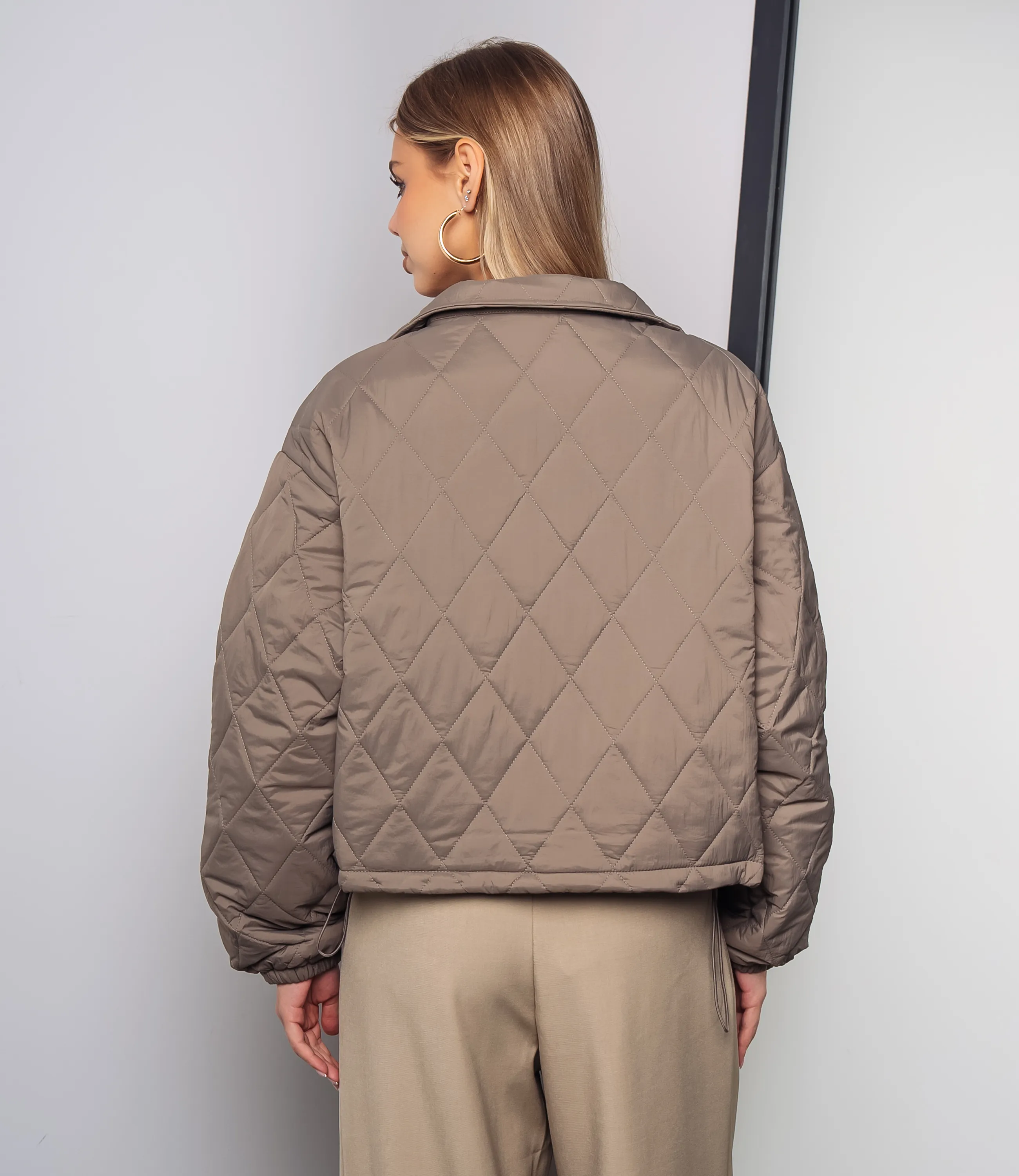 Куртка #КТ730, бежево-серый - фото 3
