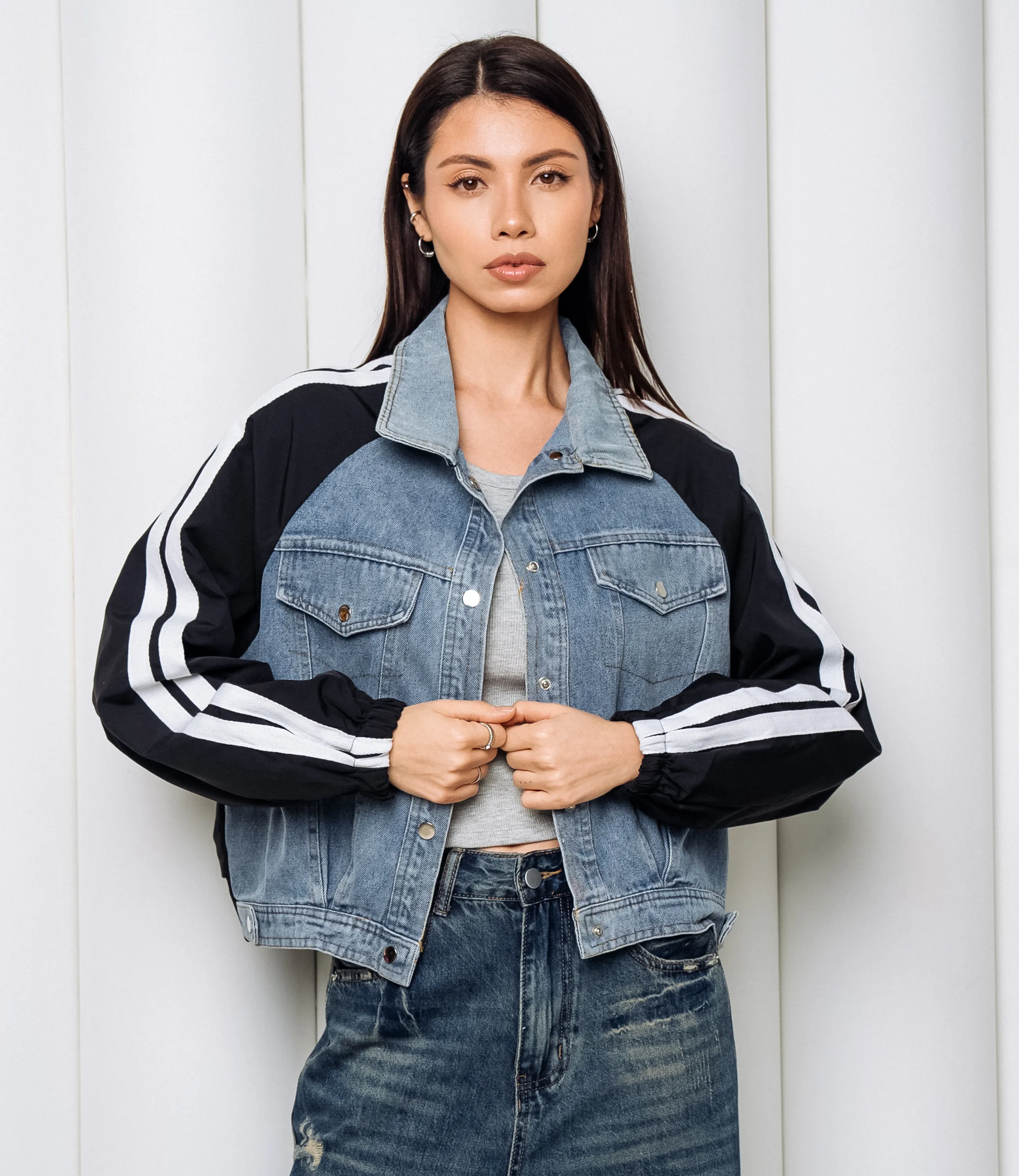 Куртка #КТ612 (5), черный, голубой - фото 1