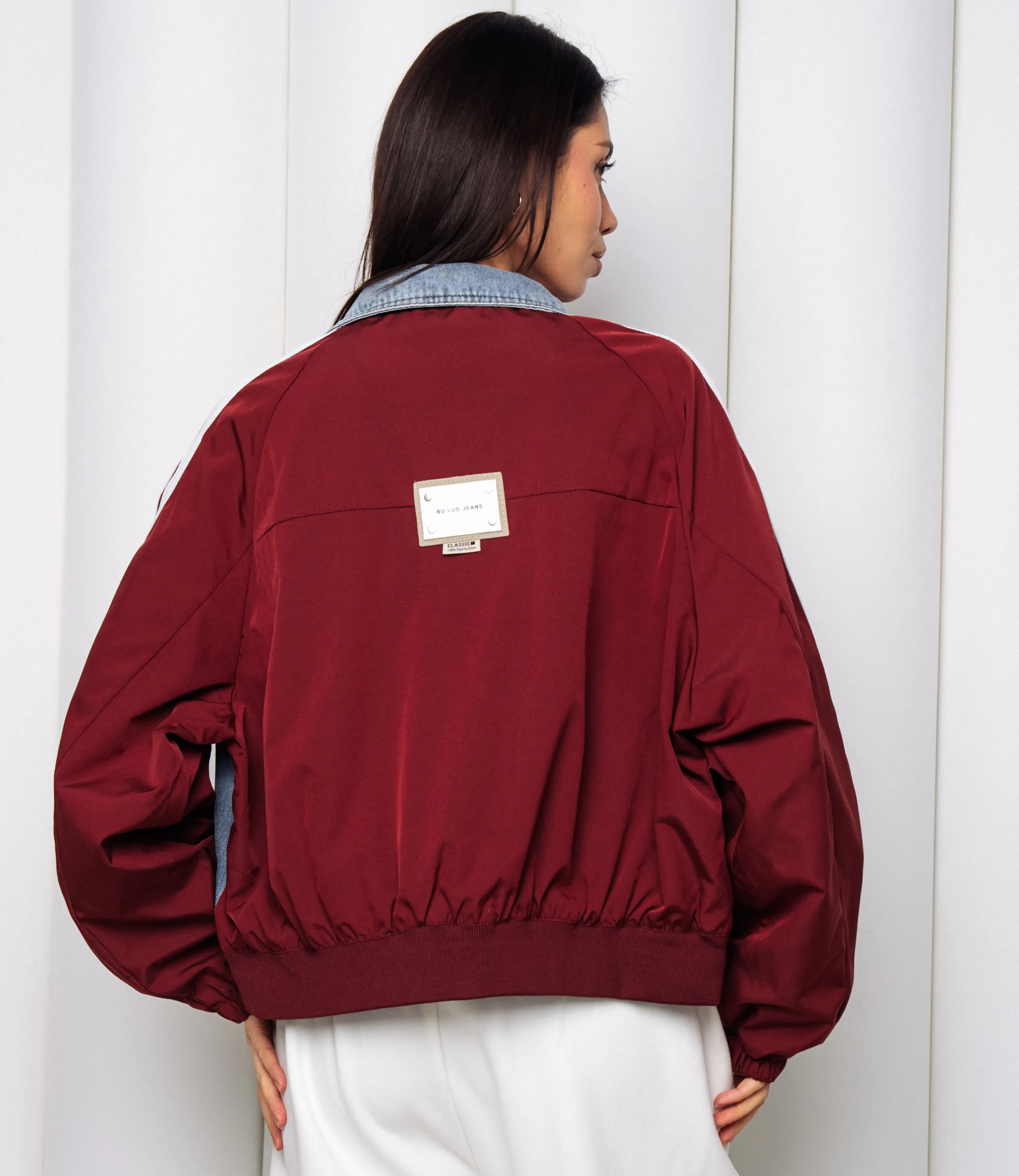 Куртка #КТ612 (5), бордовый голубой - фото 3