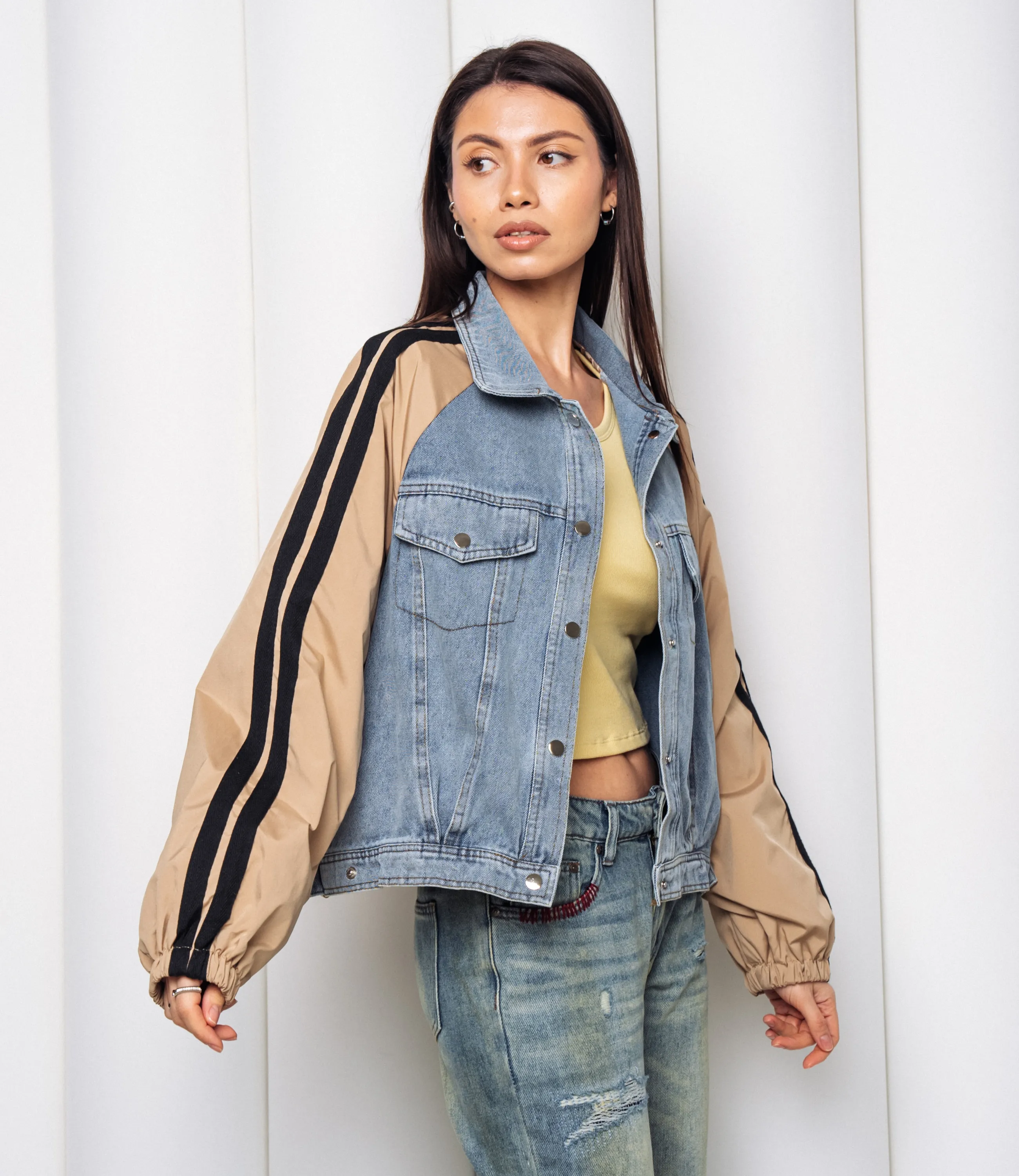 Куртка #КТ612 (5), бежевый голубой - фото 2