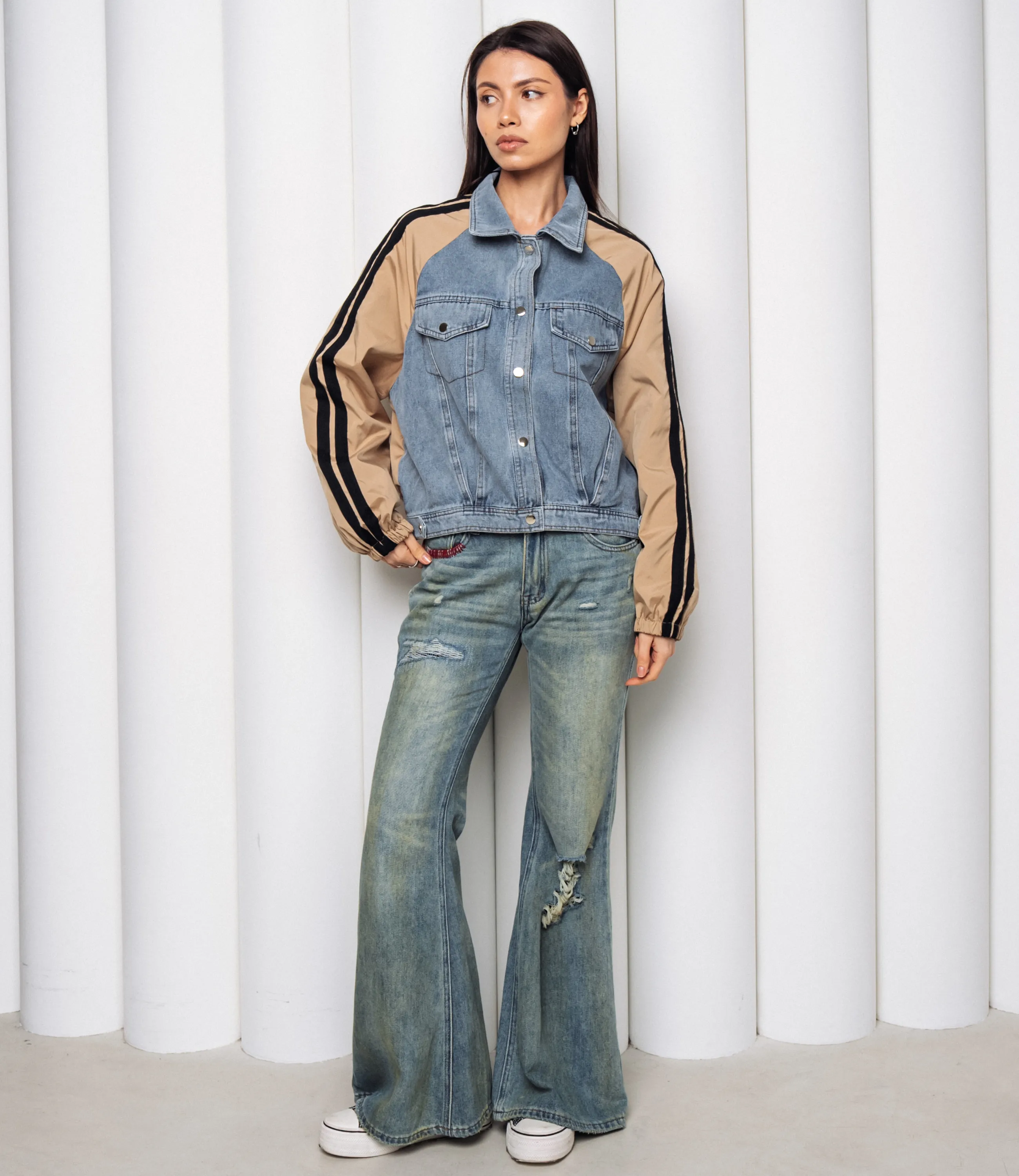 Куртка #КТ612 (5), бежевый голубой - фото 4