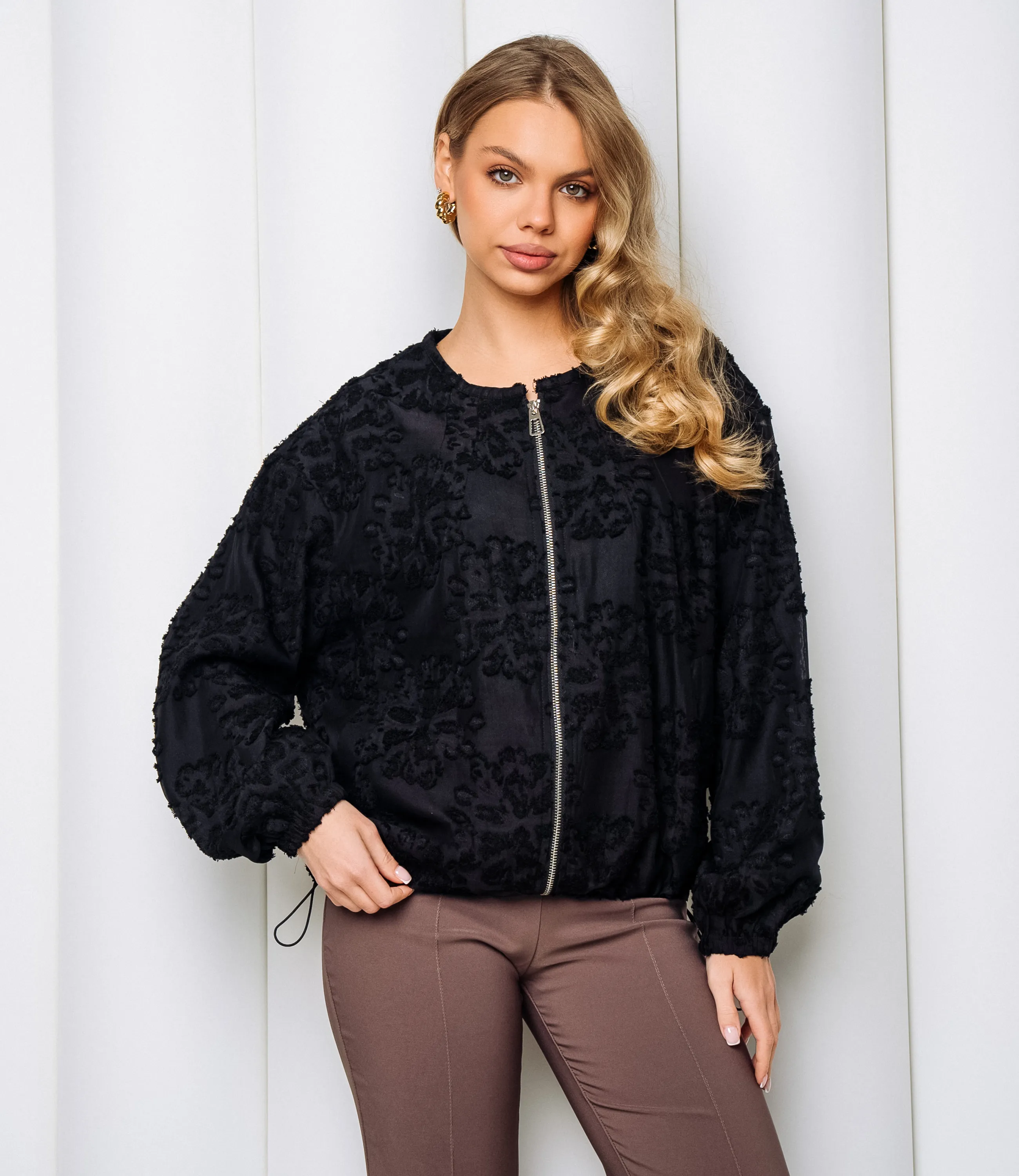 Бомбер #КТ8522 (3), чёрный - фото 1