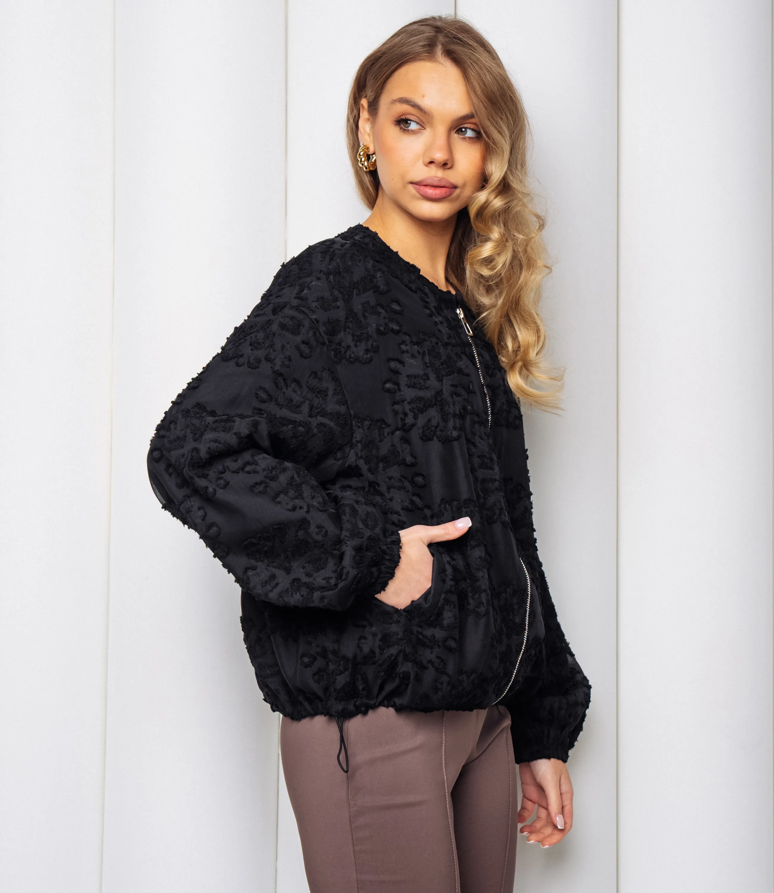 Бомбер #КТ8522 (3), чёрный - фото 2