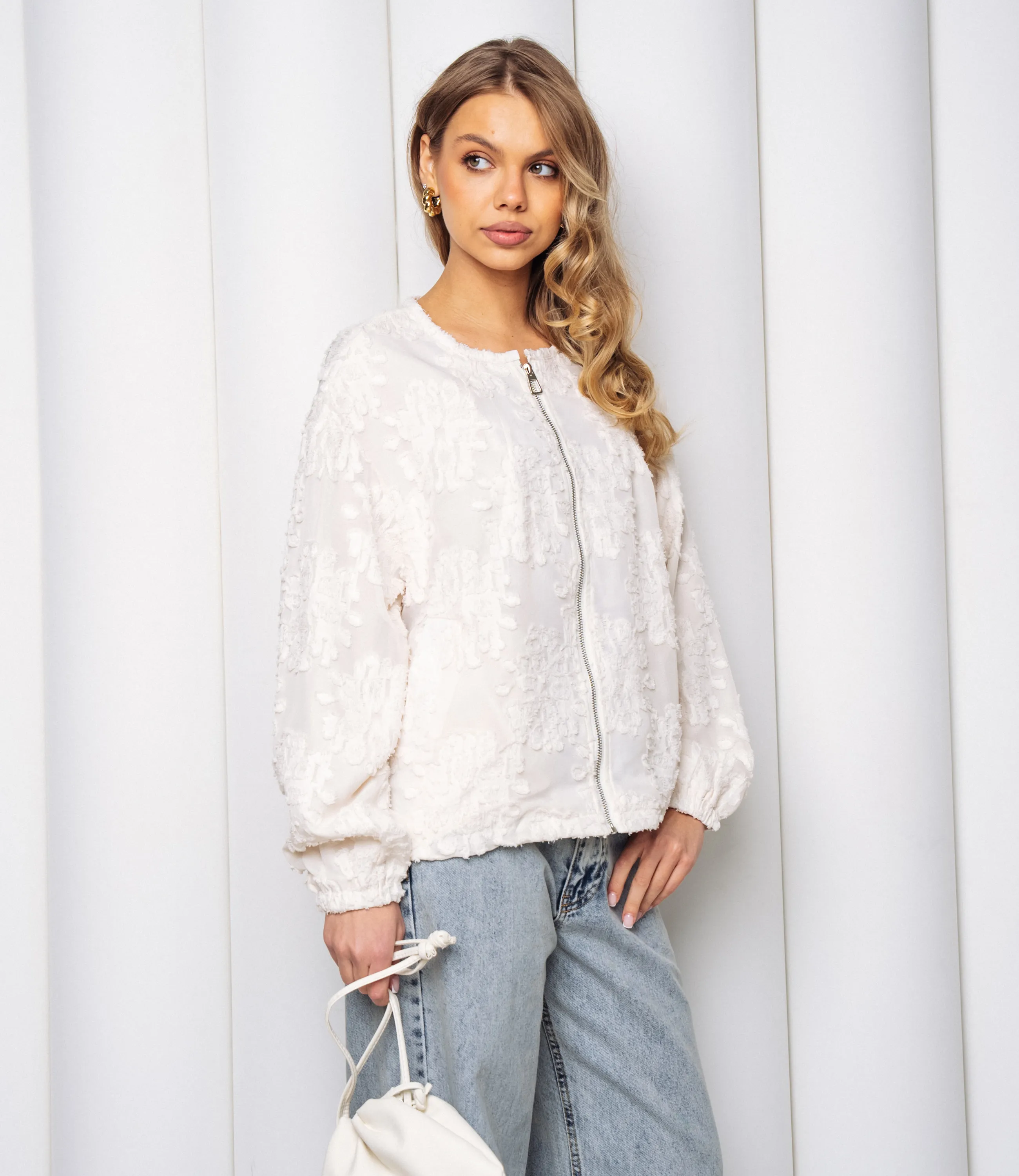 Бомбер #КТ8522 (3), светло-бежевый - фото 2