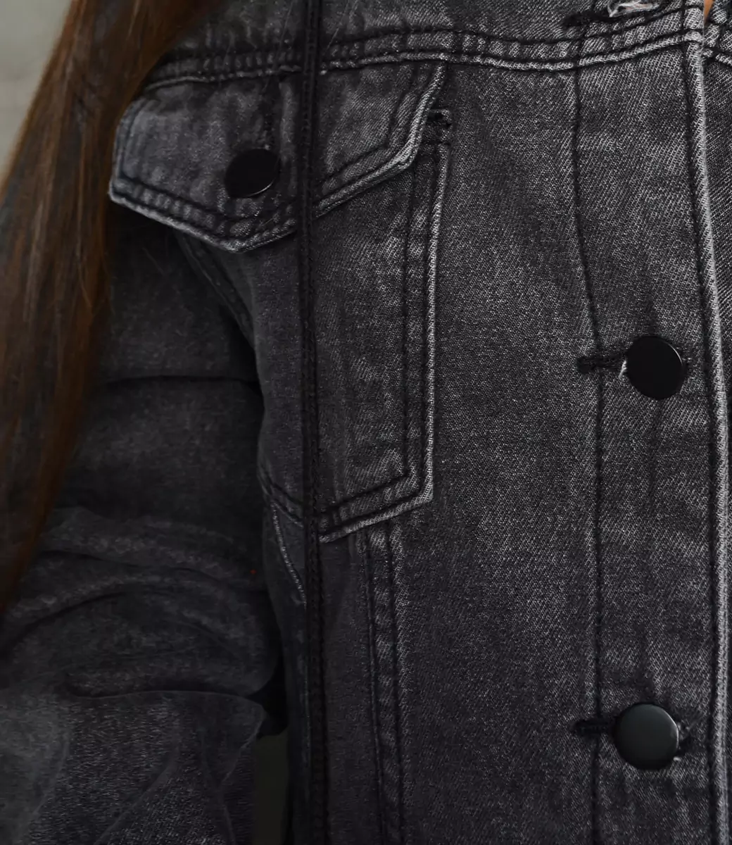 Джинсовая куртка #КТ81022, тёмно-серый - фото 5