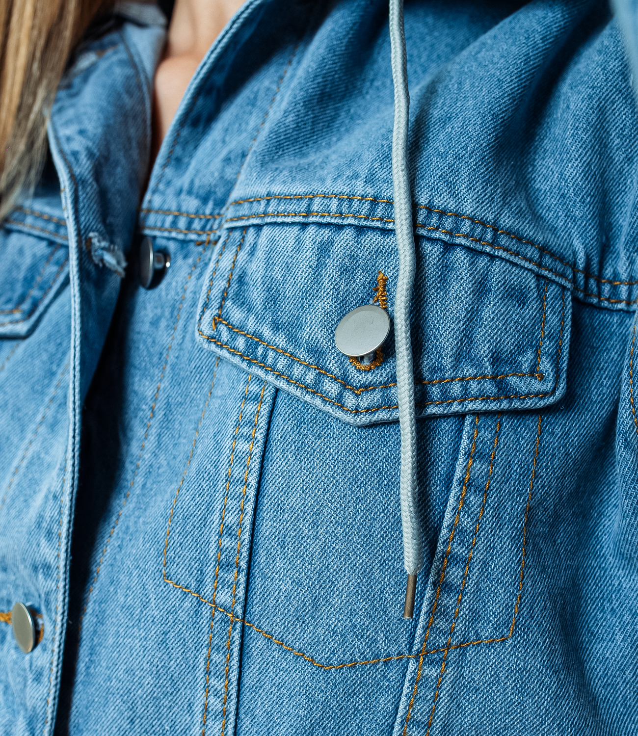 Джинсовая куртка #КТ9088, голубой - фото 5