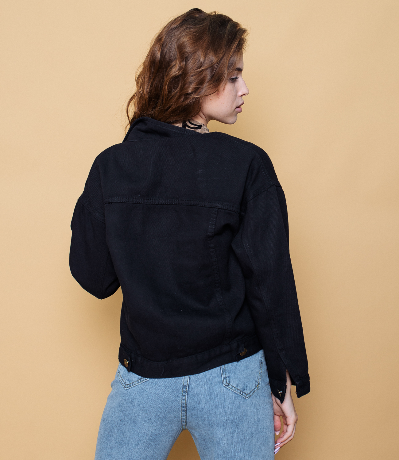 Джинсовая куртка #КТ6816 (1), Чёрный - фото 3