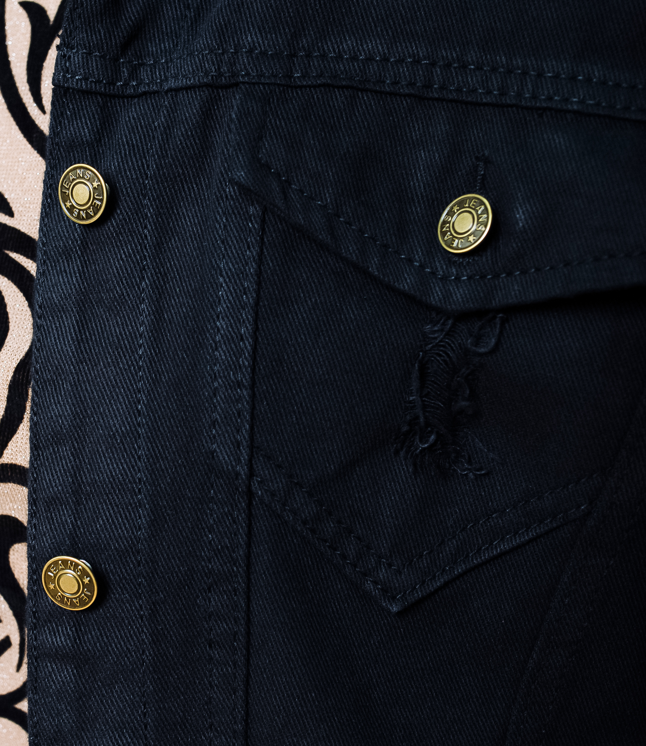 Джинсовая куртка #КТ6816 (1), Чёрный - фото 5