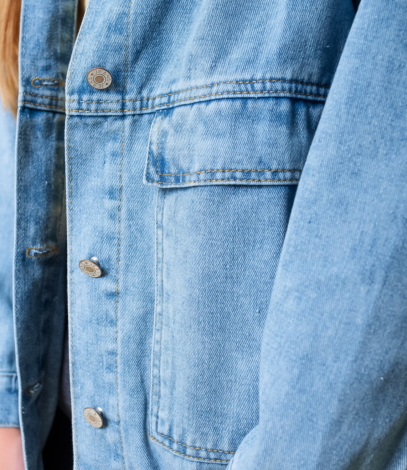 Джинсовая куртка #КТ513, голубой - фото 5